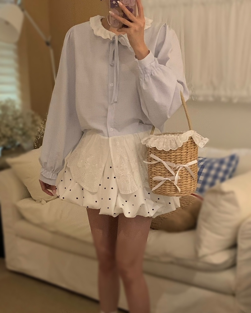 OLA東大門實拍女裝新品熱賣職業真品26春夏時尚襯衫蕾絲衫mellor/OLA襯衫/蕾絲衫