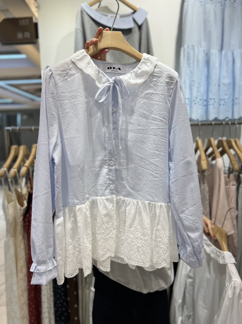OLA東大門實拍女裝新品熱賣職業真品26春夏時尚襯衫蕾絲衫mellor/OLA襯衫/蕾絲衫圖色2