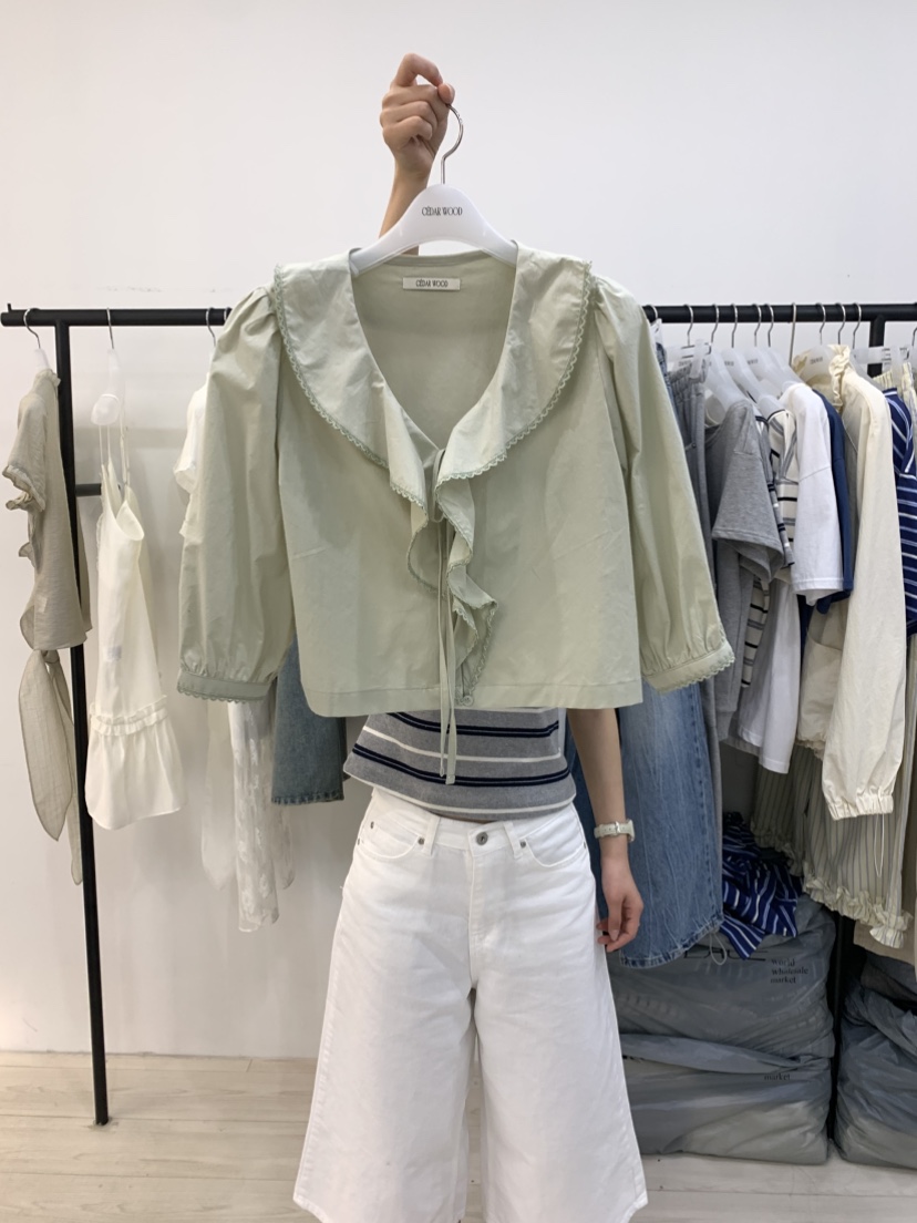 CEDARWOOD東大門實拍女裝新品真品時尚人氣襯衫蕾絲衫蕾絲CEDAR WOOD襯衫/蕾絲衫圖色2