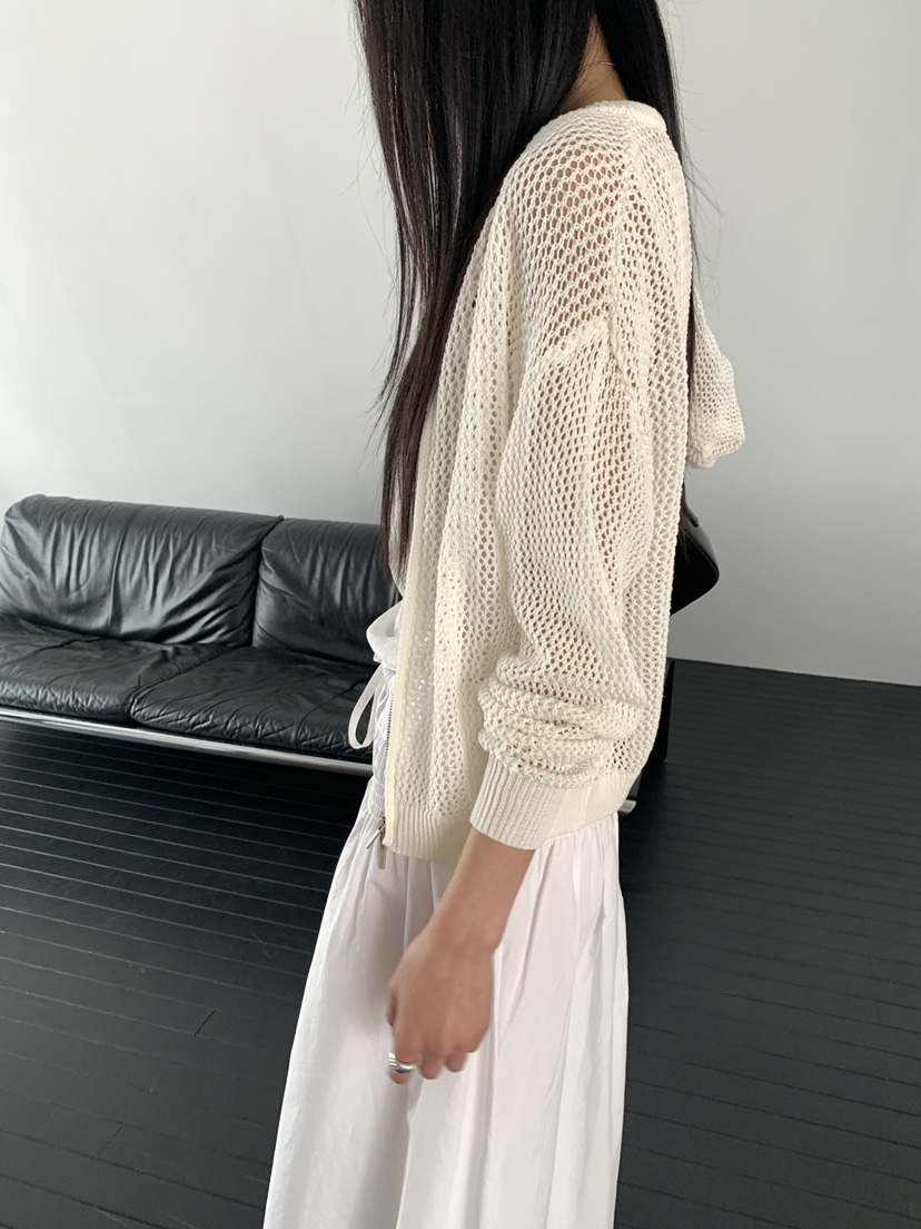 MUSE-P東大門直郵女士新款人氣時尚熱賣職業針織衫網眼拉鏈MUSE-P針織衫