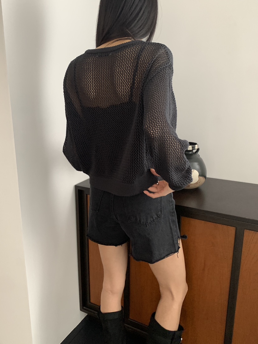 MUSE-P東大門直郵女士新款人氣時尚熱賣職業針織衫網眼拉鏈MUSE-P針織衫