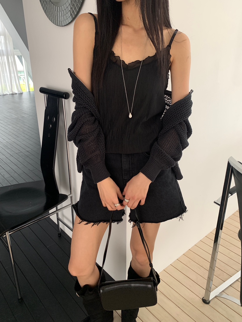 MUSE-P東大門直郵女士新款人氣時尚熱賣職業針織衫網眼拉鏈MUSE-P針織衫