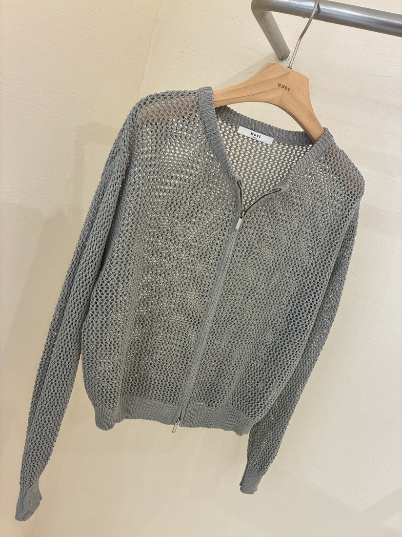MUSE-P東大門直郵女士新款人氣時尚熱賣職業針織衫網眼拉鏈MUSE-P針織衫圖色2