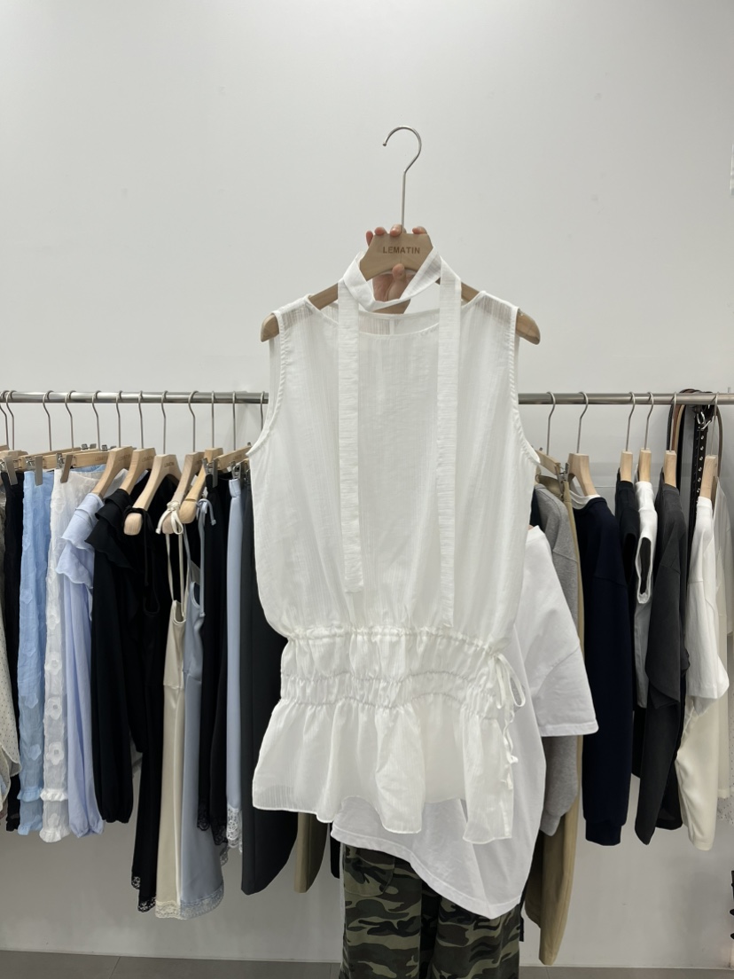 LEMATIN韓國代購女士新品時尚推薦人氣休閑襯衫蕾絲衫含脖帶LEMATIN襯衫/蕾絲衫圖色2