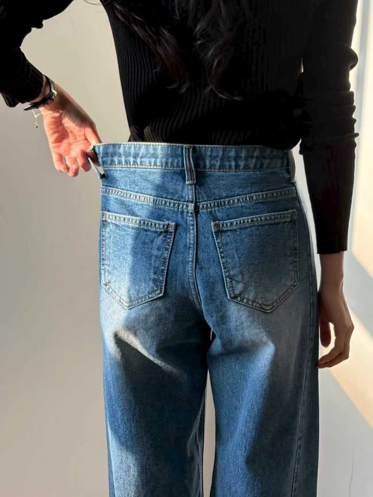 QMARKET東大門代購女裝新款人氣26春夏熱賣職業休閑牛仔褲QMARKET牛仔褲