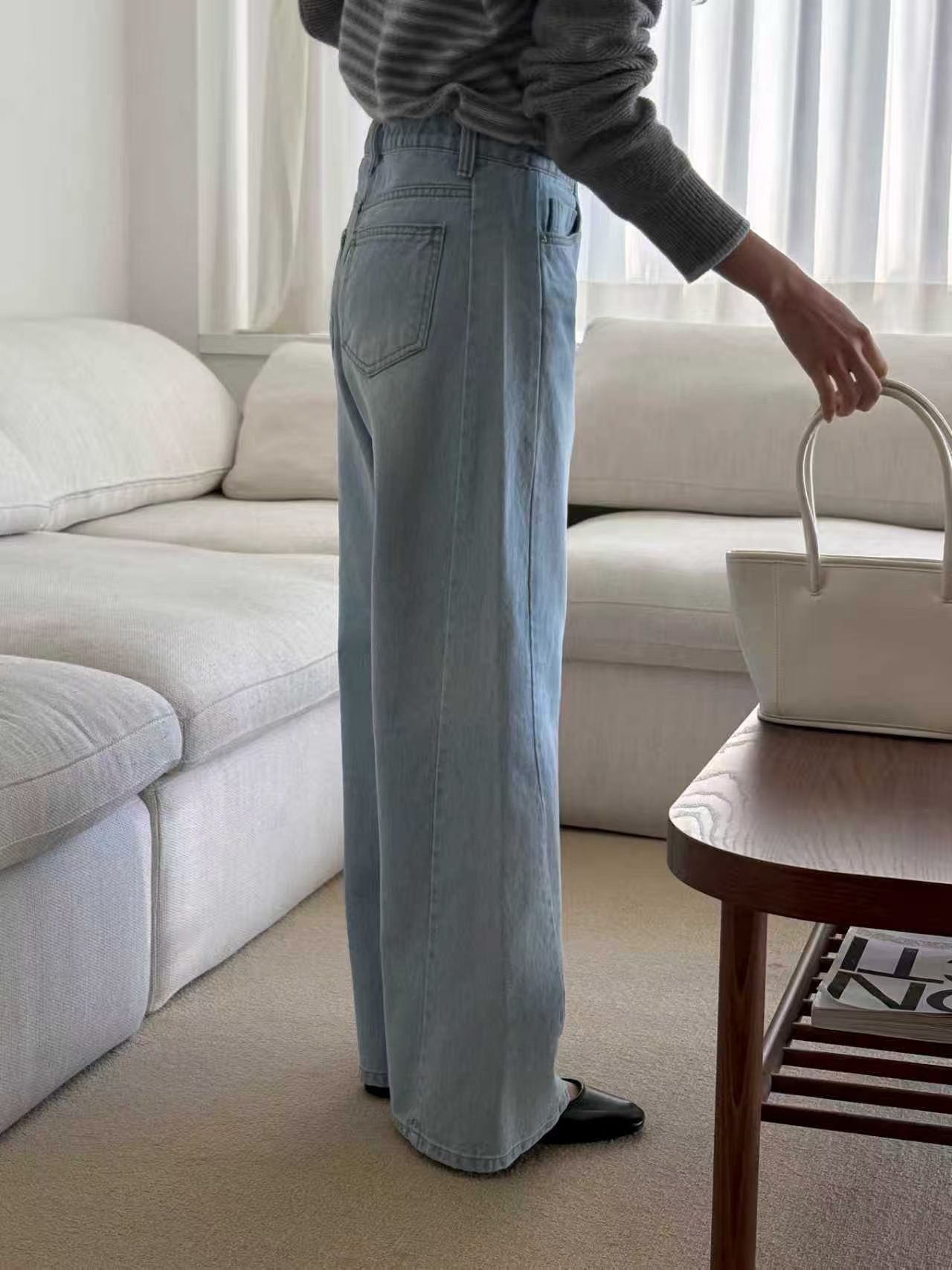 QMARKET東大門代購女裝新款人氣26春夏熱賣職業休閑牛仔褲QMARKET牛仔褲