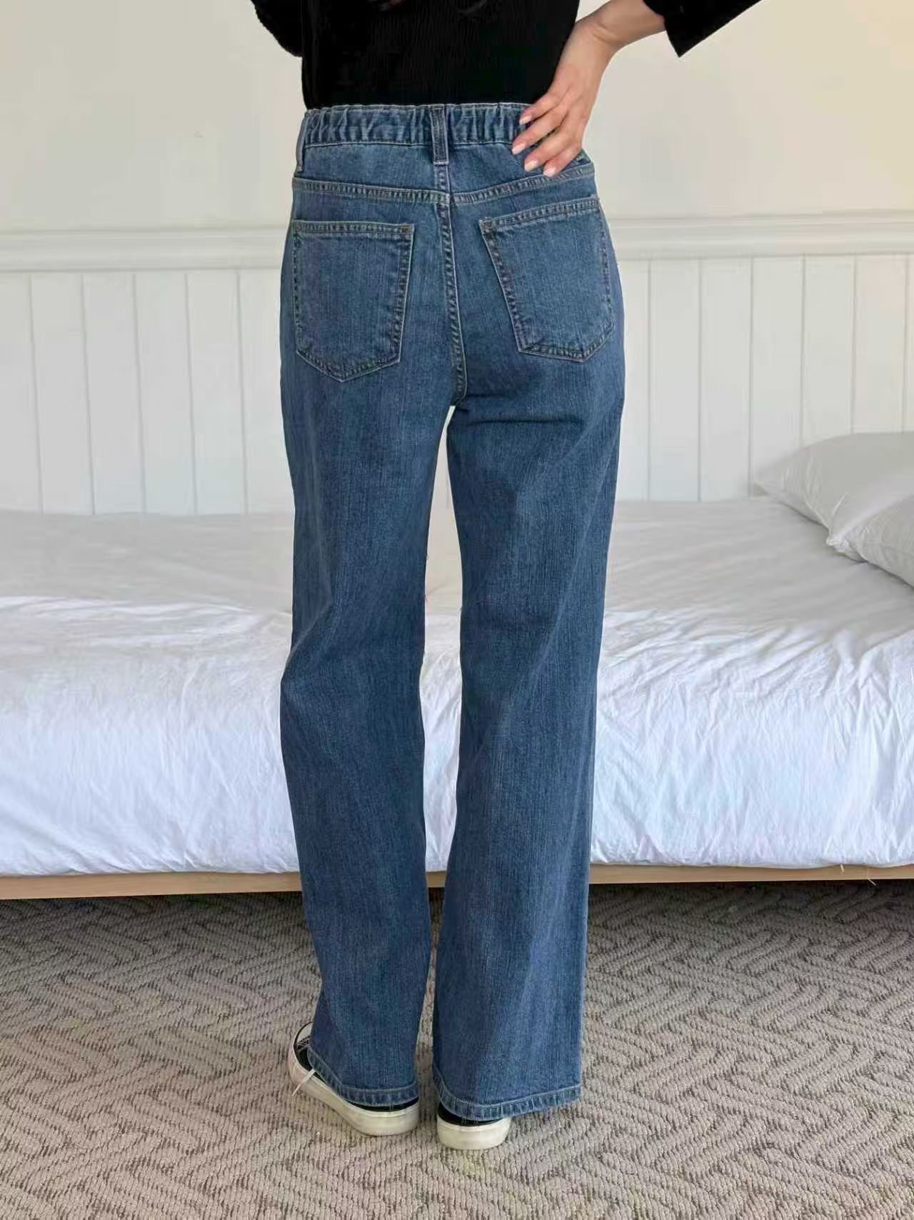 QMARKET東大門直郵女士新品推薦休閑26春夏職業真品牛仔褲QMARKET牛仔褲