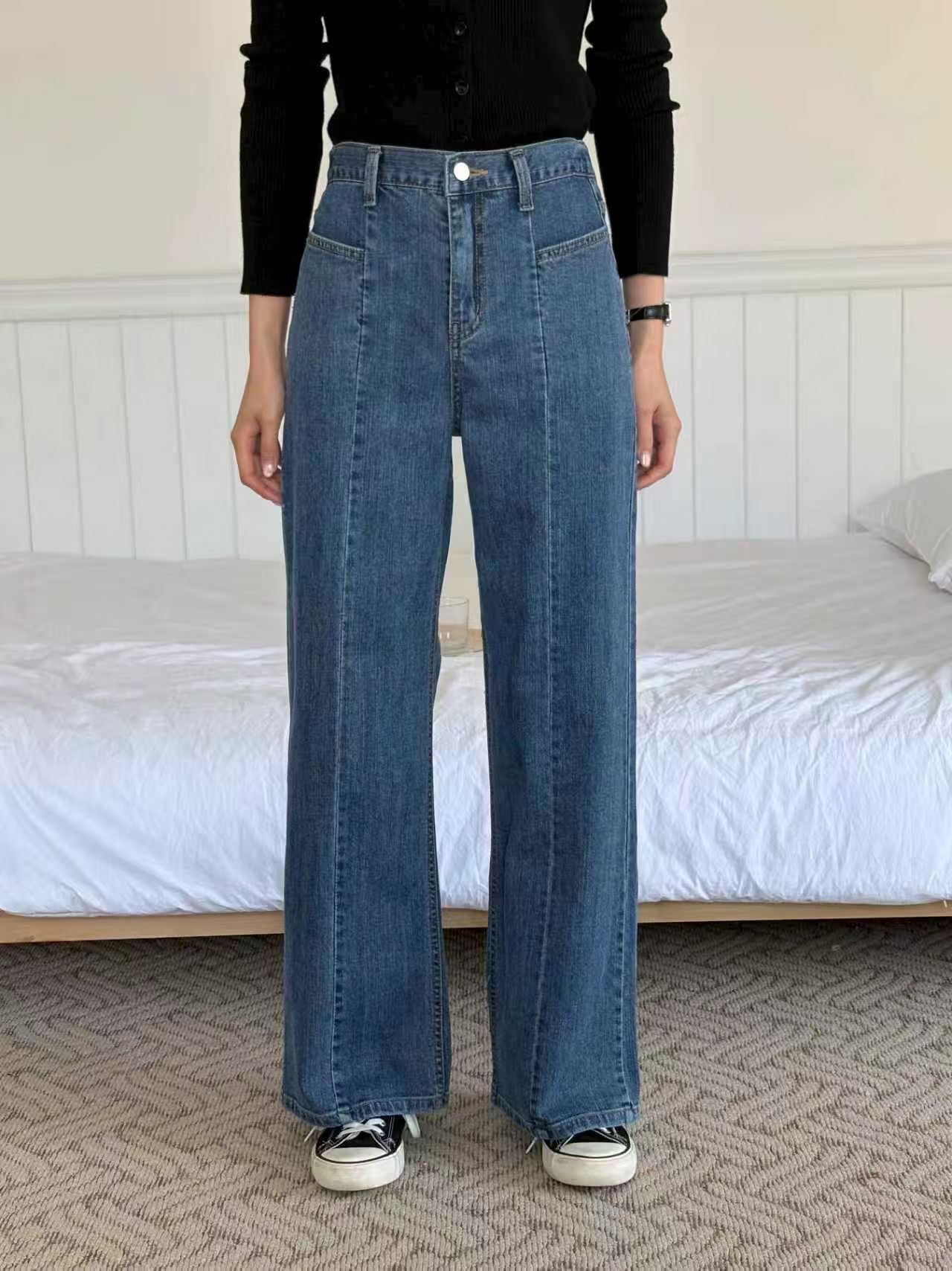 QMARKET東大門直郵女士新品推薦休閑26春夏職業真品牛仔褲QMARKET牛仔褲圖色1