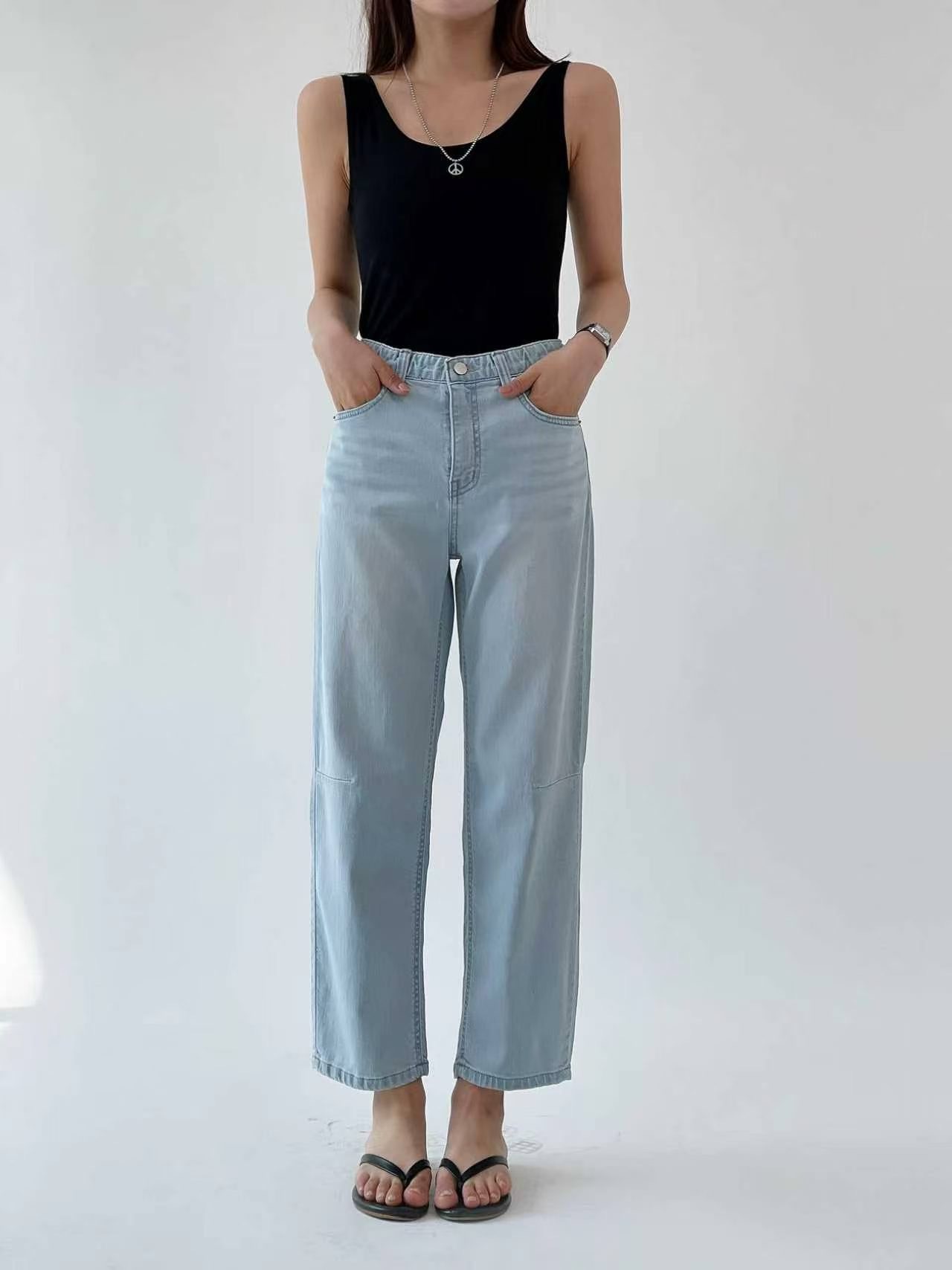 QMARKET東大門直郵女士新品職業人氣推薦熱賣休閑26春夏牛仔褲QMARKET牛仔褲圖色1