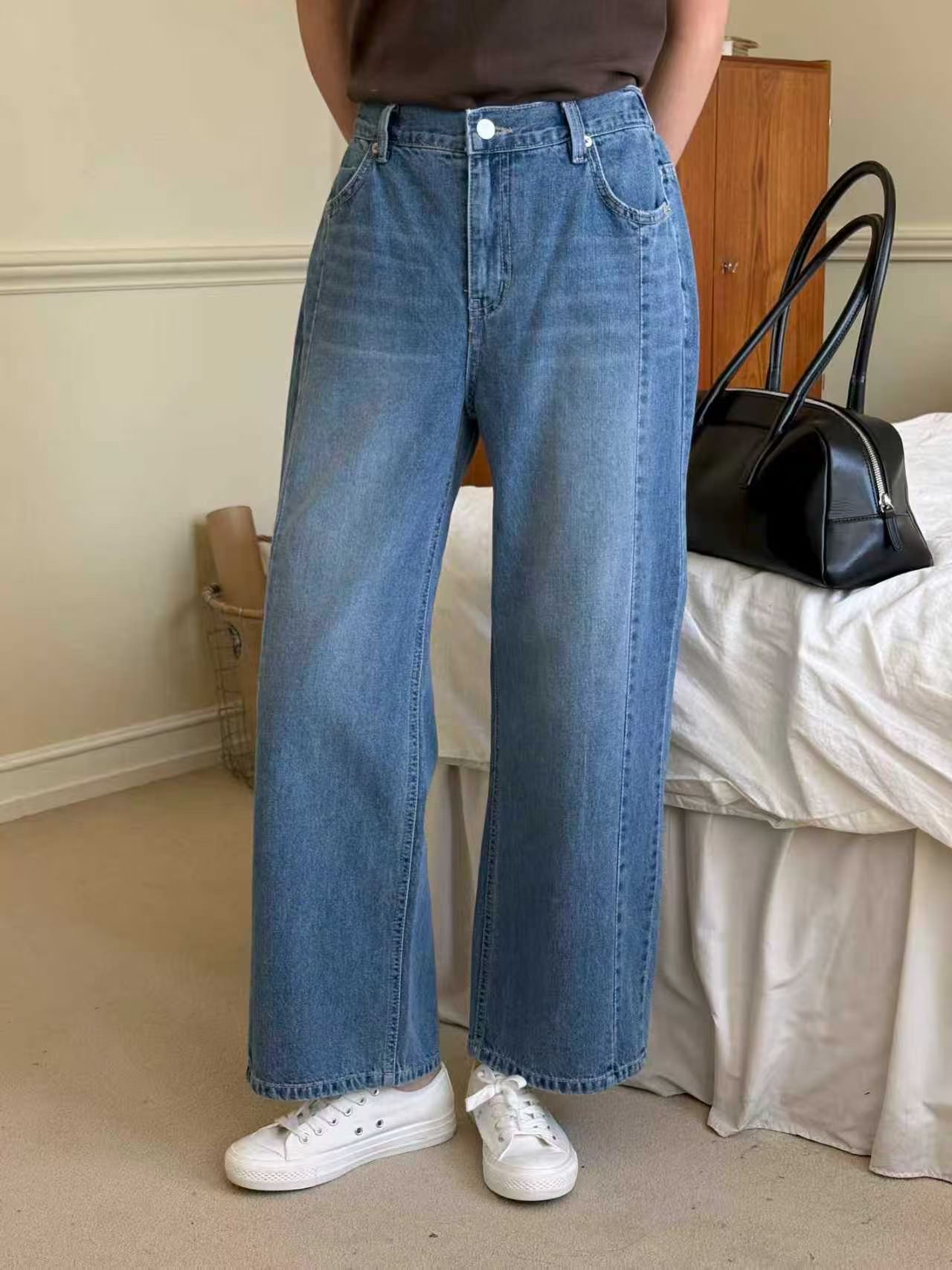 QMARKET東大門直郵女裝新品熱賣真品職業26春夏休閑牛仔褲QMARKET牛仔褲圖色1