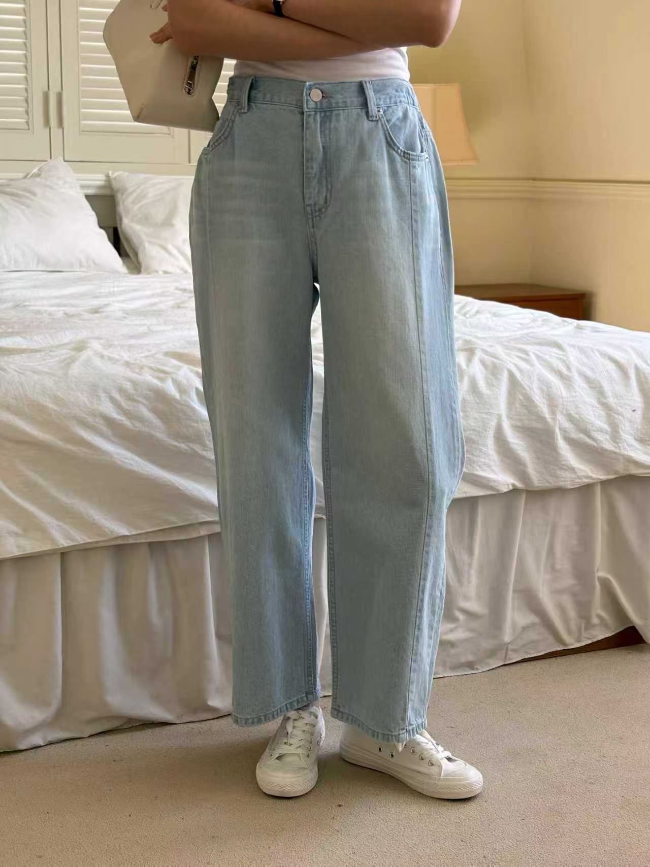 QMARKET東大門直郵女裝新品熱賣真品職業26春夏休閑牛仔褲QMARKET牛仔褲圖色2