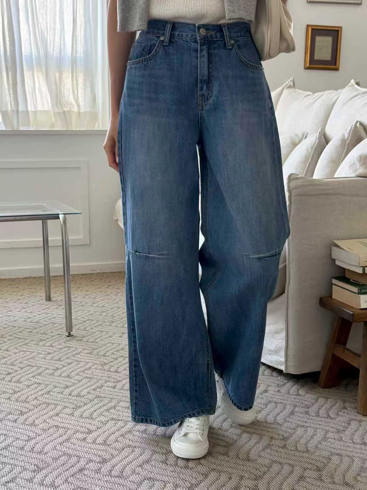 QMARKET東大門實拍女裝新款職業人氣休閑時尚26春夏牛仔褲QMARKET牛仔褲