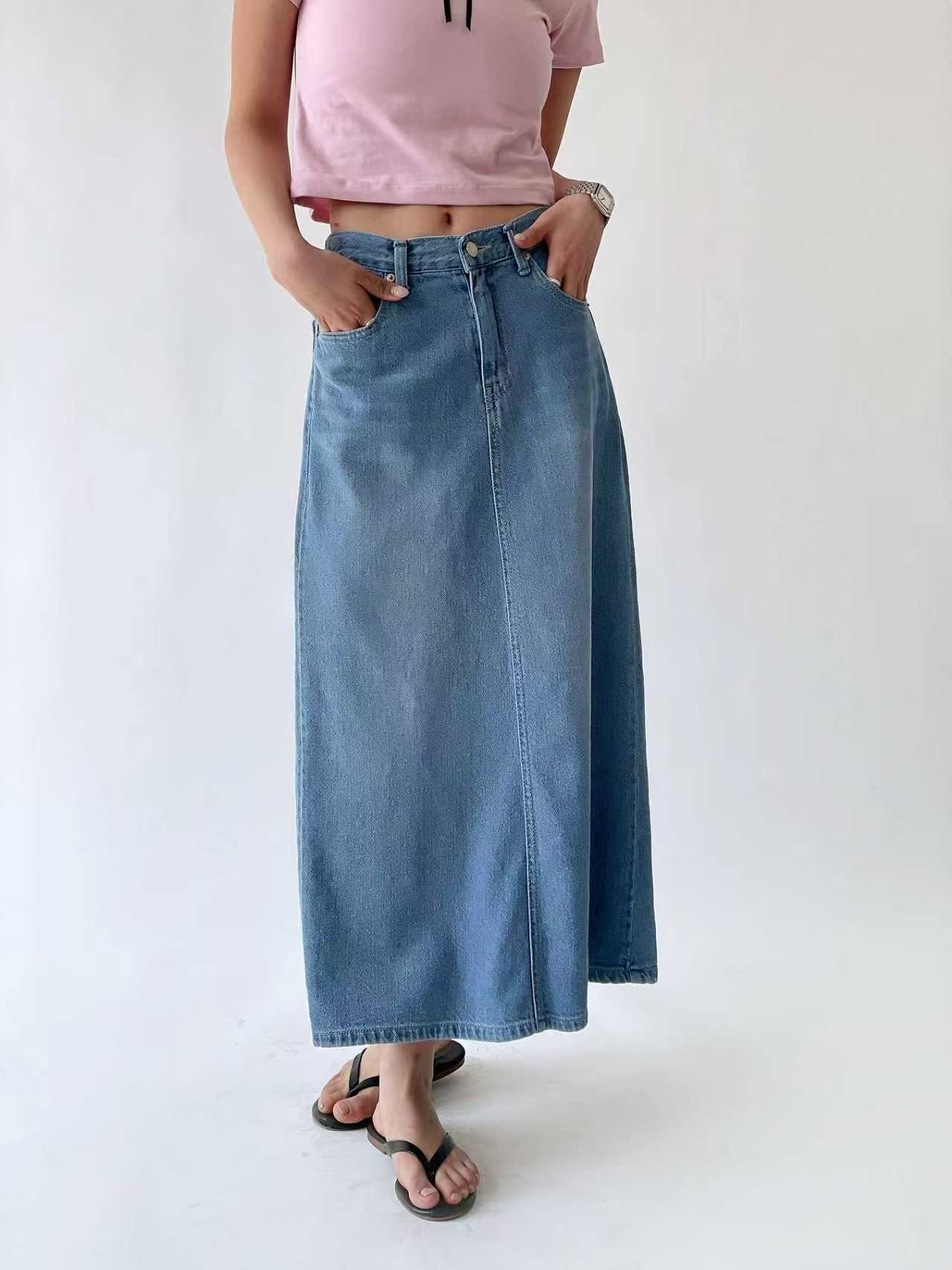 QMARKET東大門代購女裝新品時尚人氣真品休閑職業推薦長裙QMARKET長裙