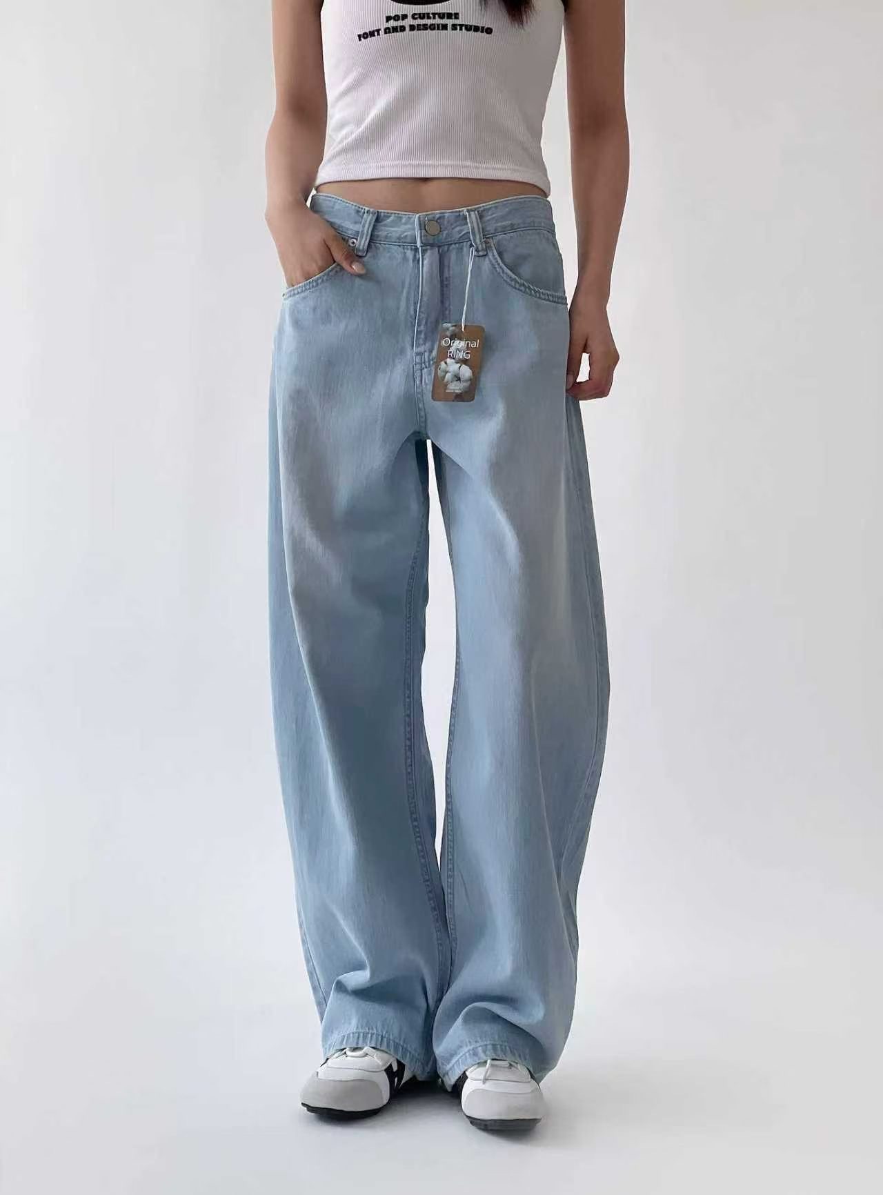 QMARKET東大門實拍女士新款推薦休閑26春夏人氣真品牛仔褲QMARKET牛仔褲