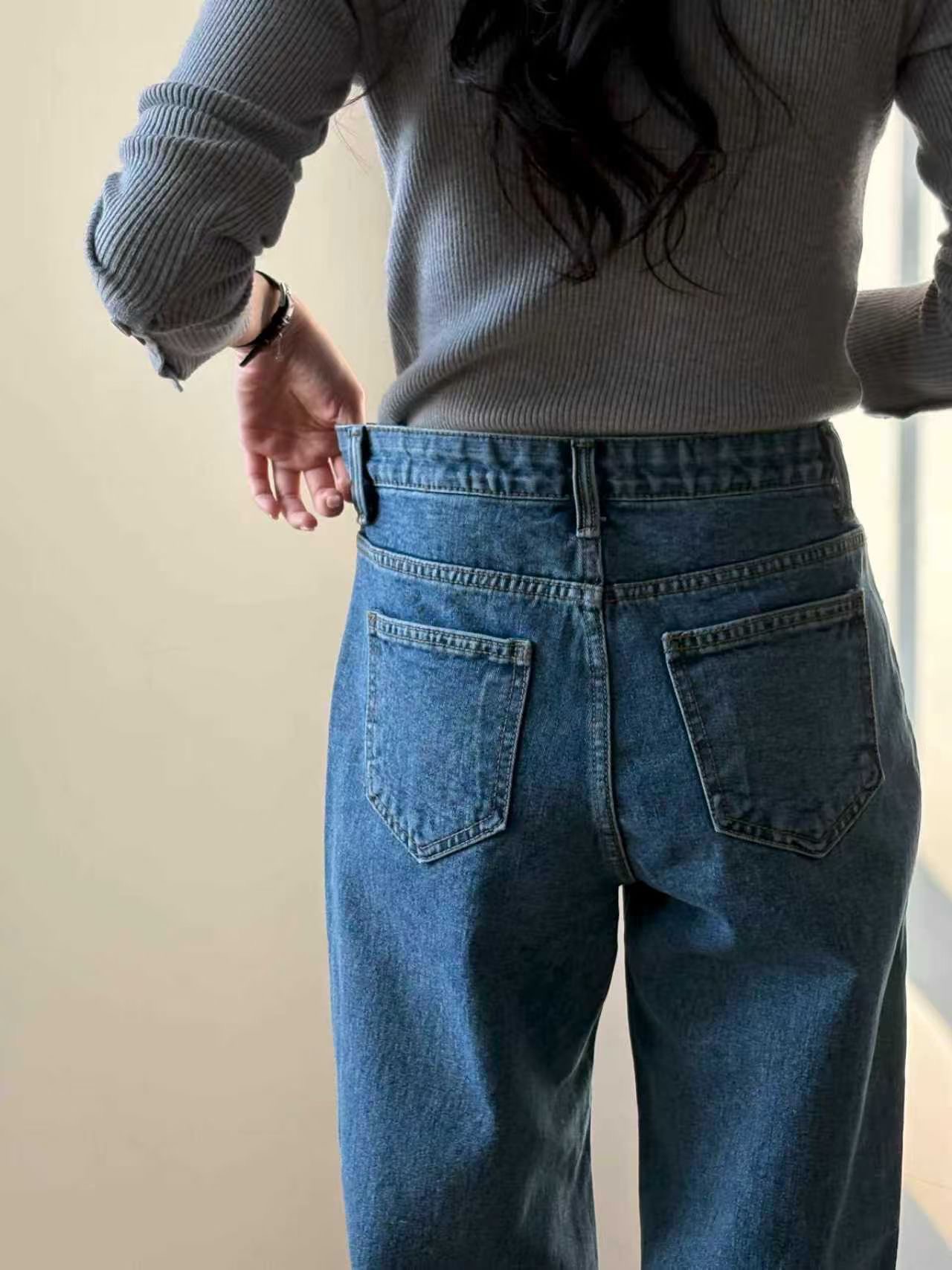 QMARKET韓國代購女士新品推薦熱賣人氣26春夏真品職業牛仔褲QMARKET牛仔褲