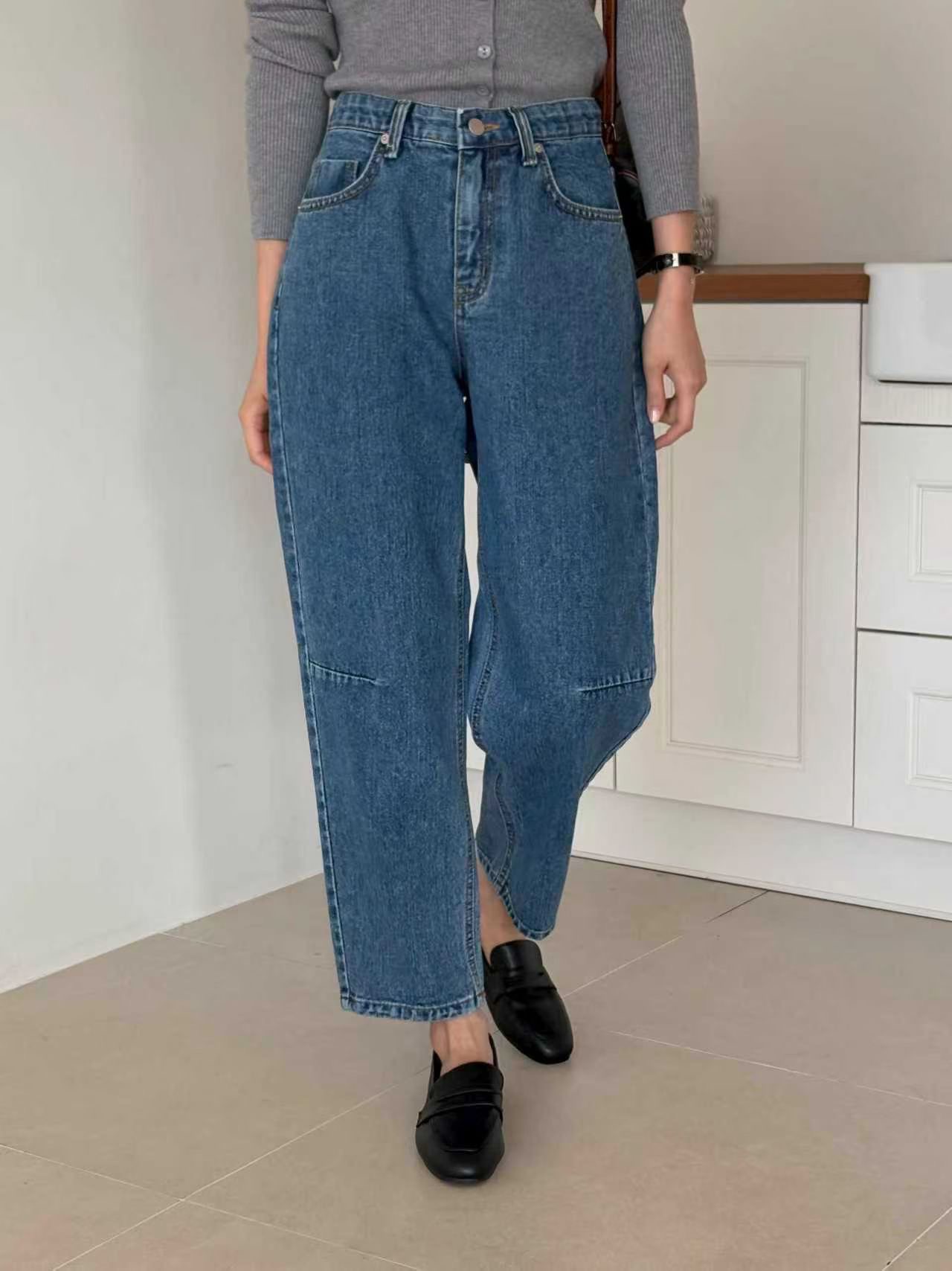 QMARKET韓國代購女士新品推薦熱賣人氣26春夏真品職業牛仔褲QMARKET牛仔褲圖色2