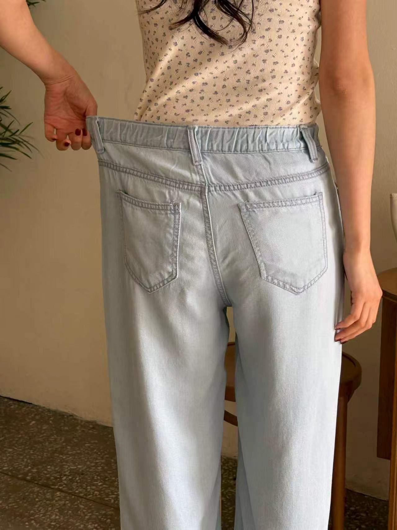 QMARKET韓國代購女裝新款推薦人氣時尚真品熱賣職業牛仔褲QMARKET牛仔褲