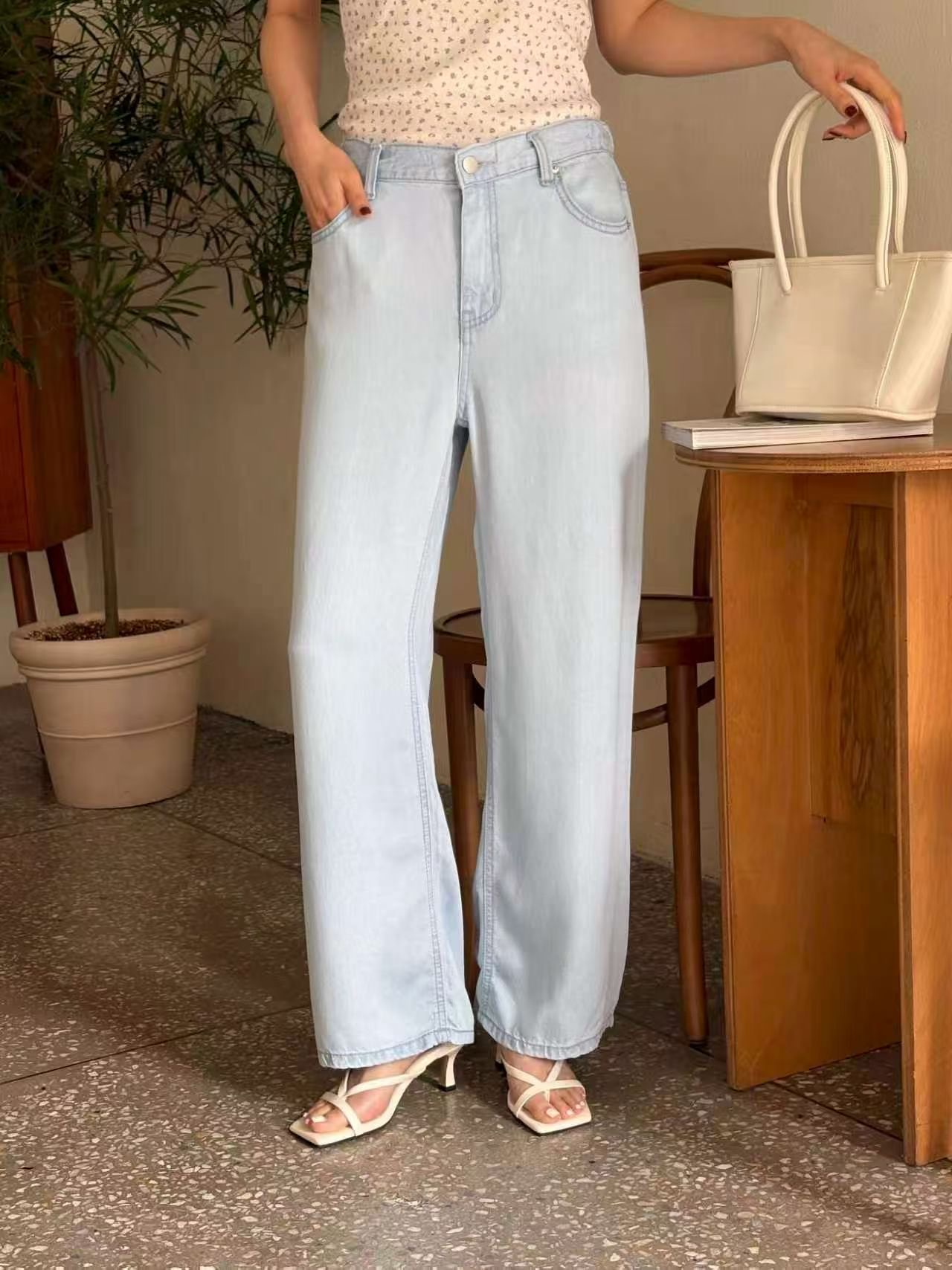 QMARKET韓國代購女裝新款推薦人氣時尚真品熱賣職業牛仔褲QMARKET牛仔褲圖色2