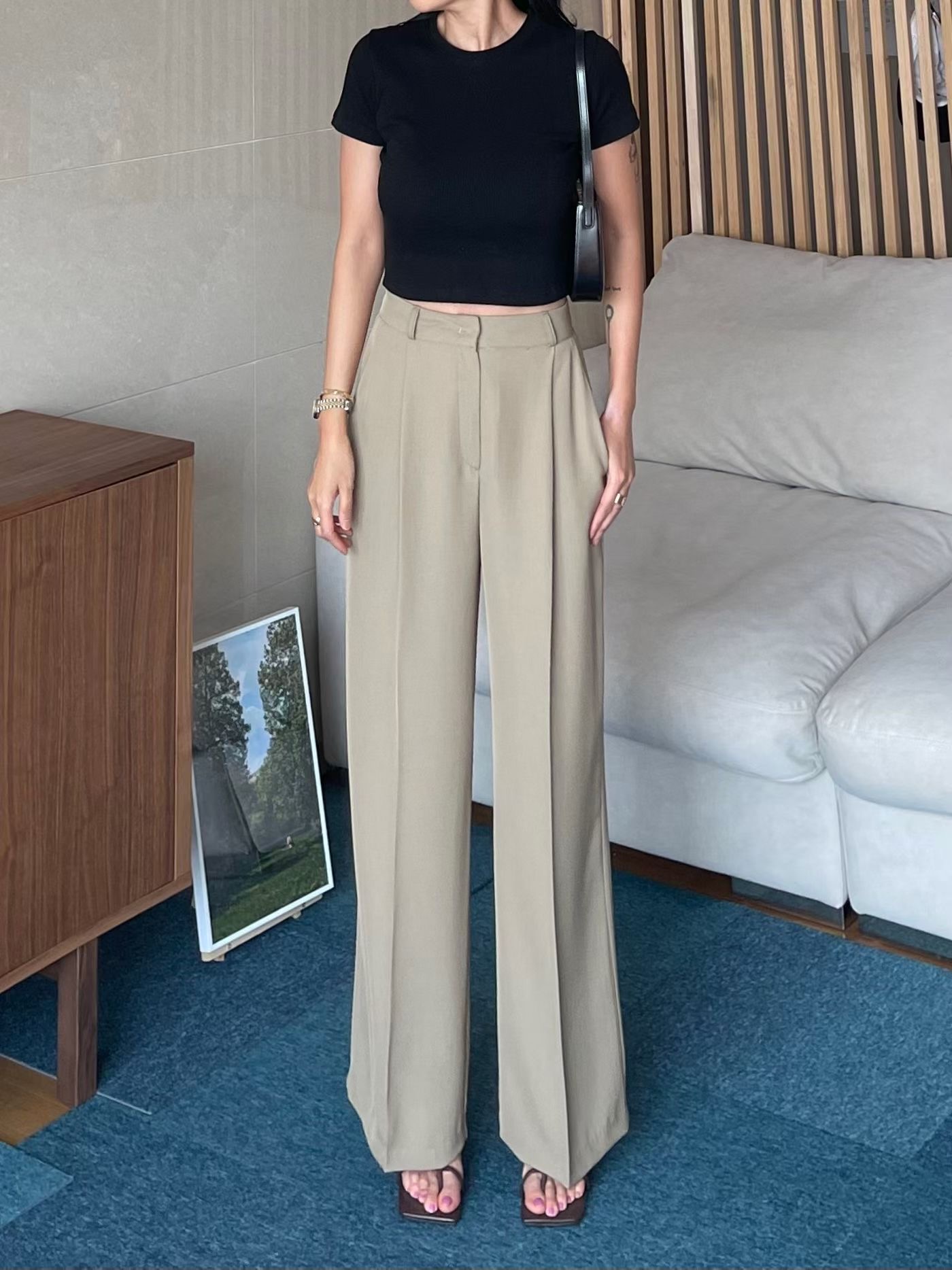 TINT韓國代購女裝新品職業休閑26春夏真品推薦時尚休閑褲TINT休閑褲圖色1