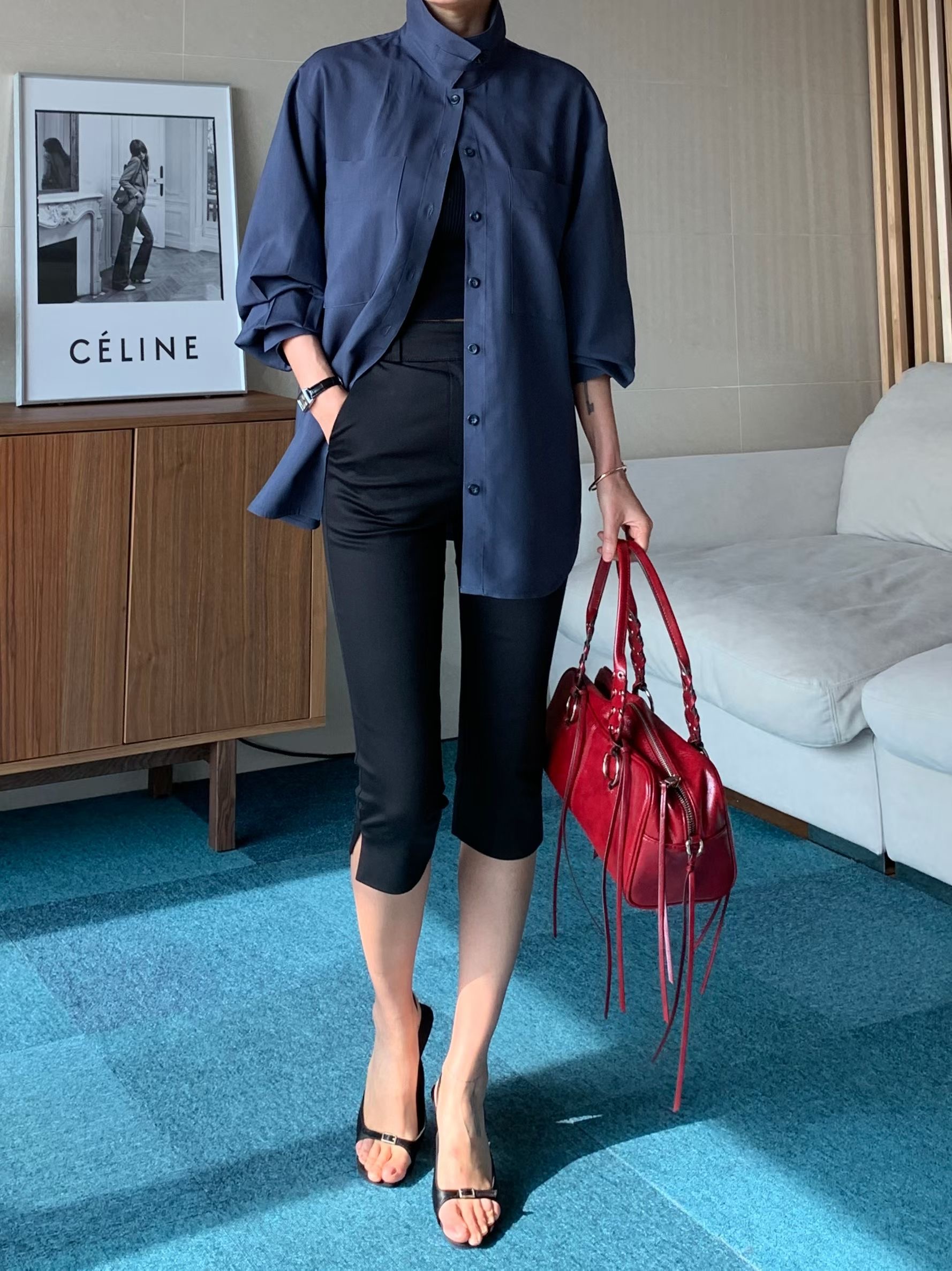 TINT東大門代購女裝新品職業人氣熱賣休閑襯衫蕾絲衫高領TINT襯衫/蕾絲衫