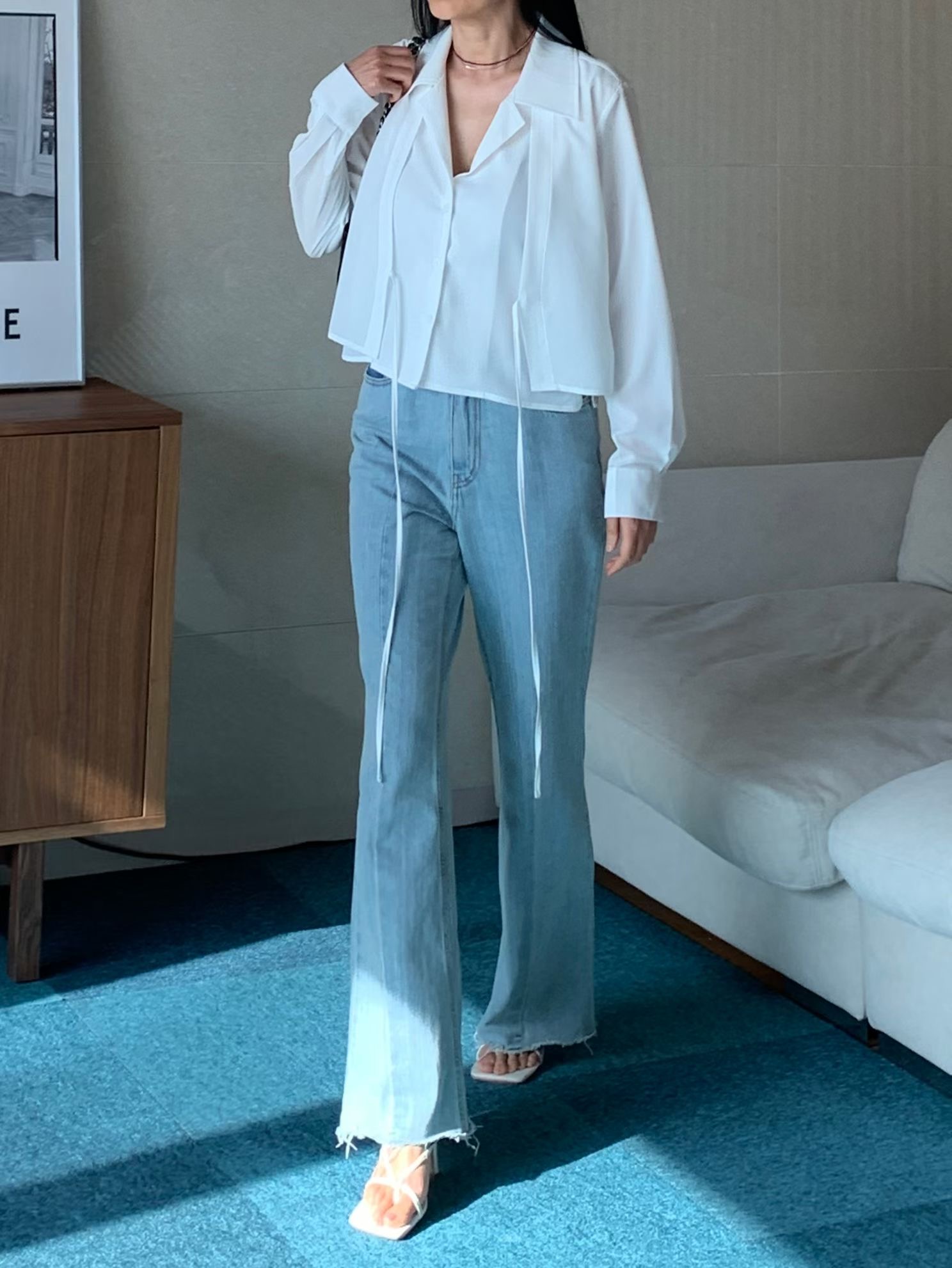 TINT韓國直郵女士新款人氣推薦休閑職業熱賣時尚襯衫蕾絲衫TINT襯衫/蕾絲衫