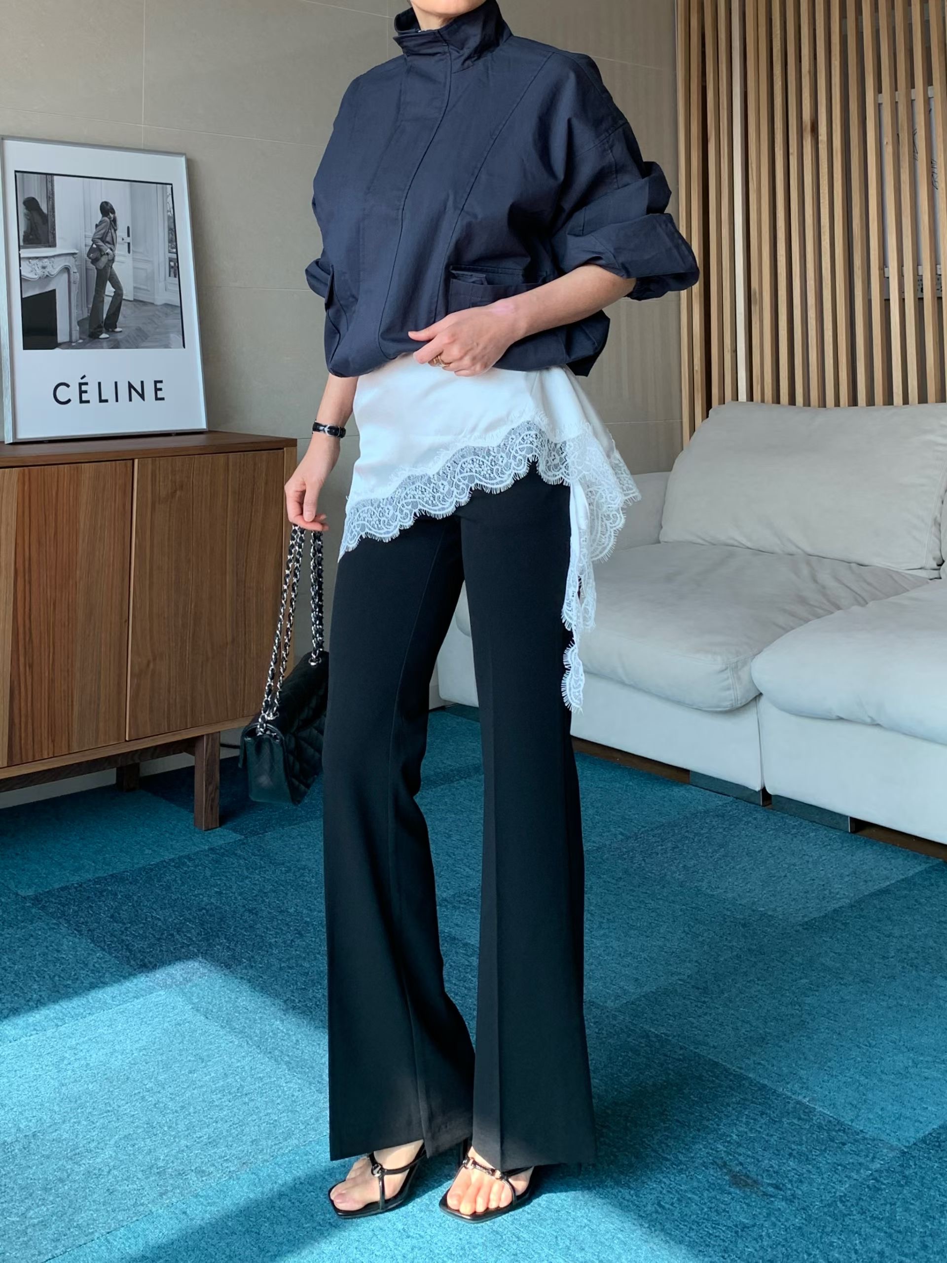 TINT韓國代購女裝新款休閑人氣時尚熱賣短裙蕾絲圍巾緞面TINT短裙