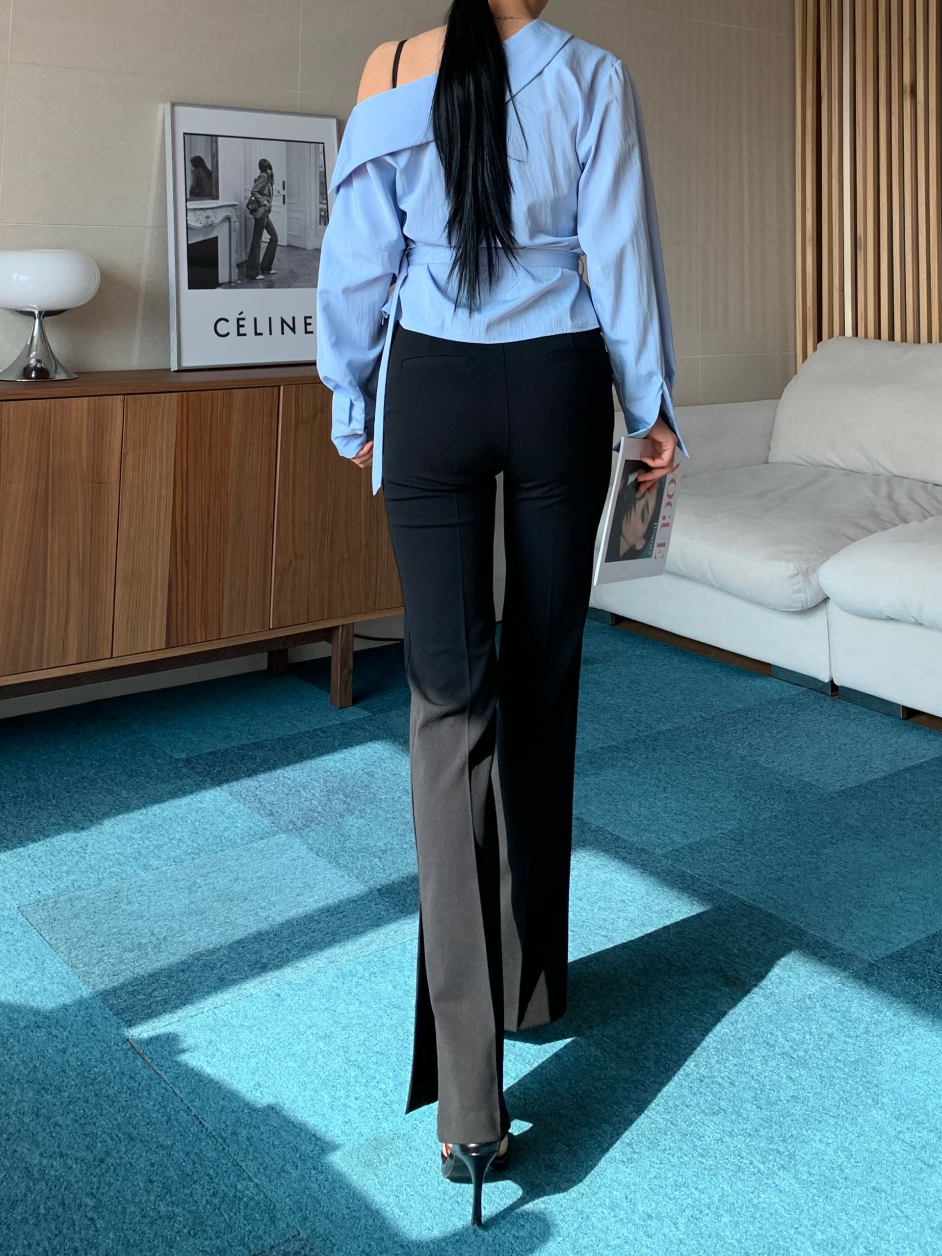 TINT東大門直郵女士新品職業真品休閑時尚休閑褲喇叭長款TINT休閑褲