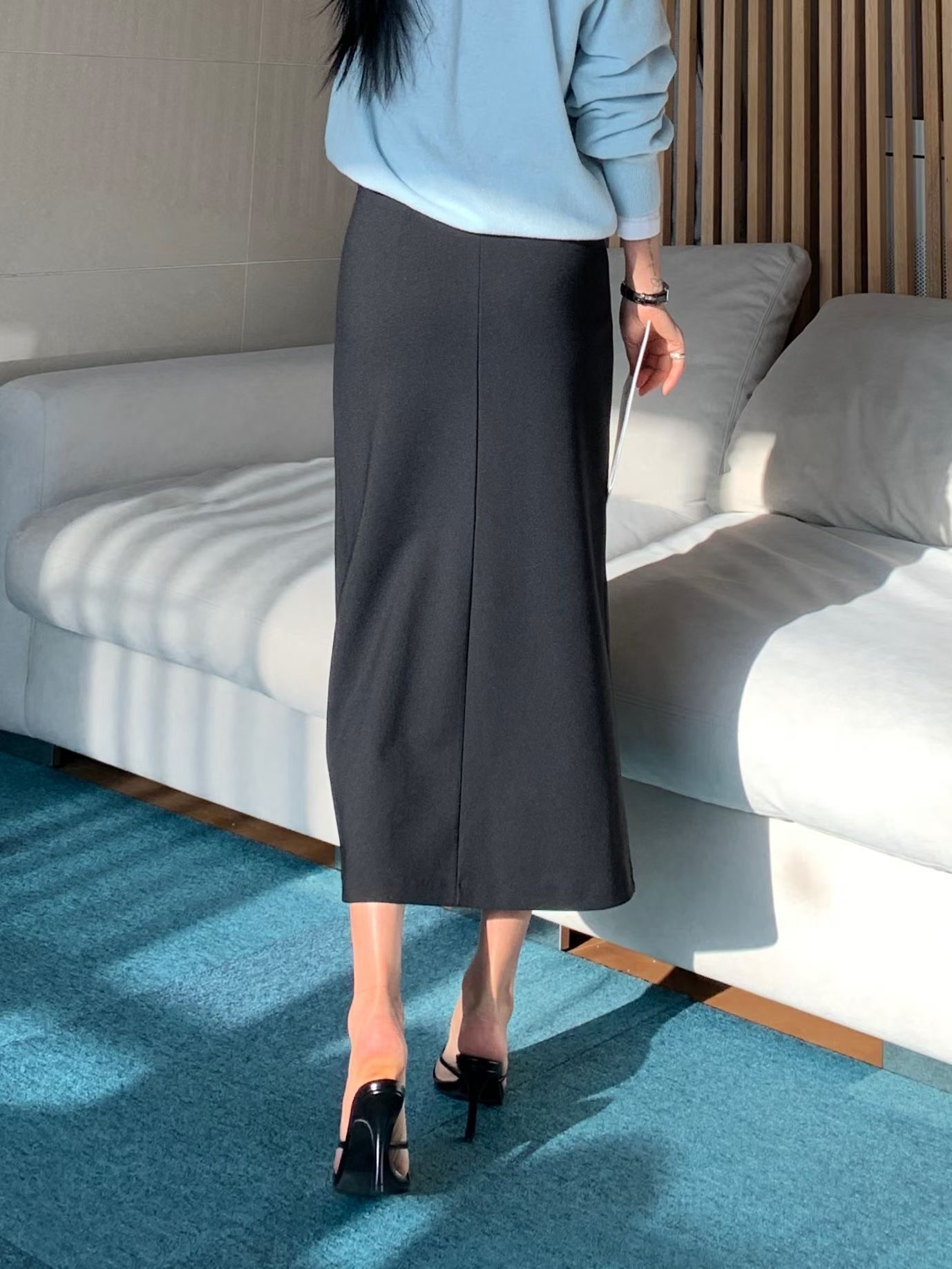 TINT東大門代購女裝新款職業26春夏真品休閑人氣長裙褶裥TINT長裙