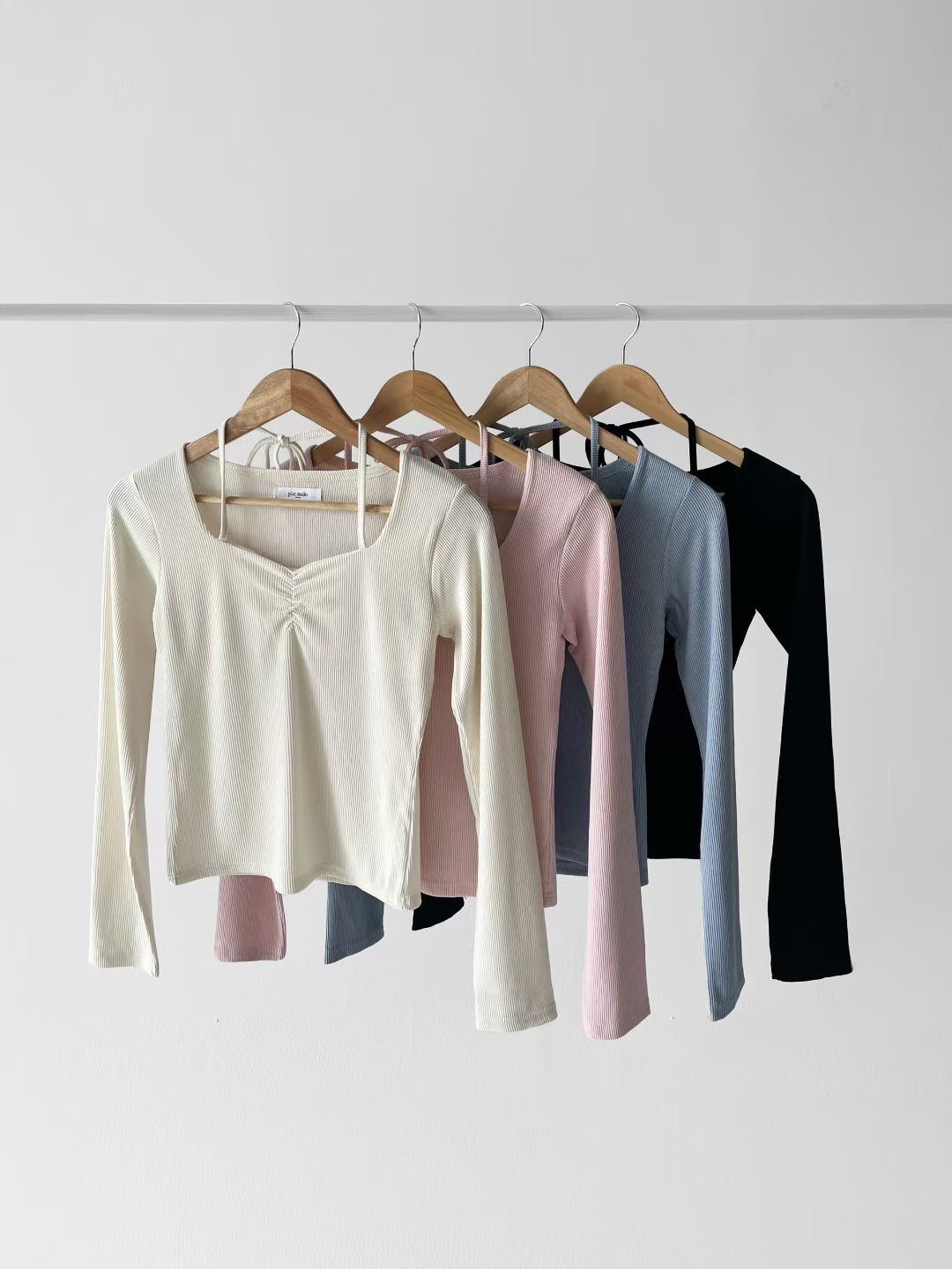 VERRER BUTTER東大門實拍女裝新款熱賣26春夏長袖T恤褶皺VERRER BUTTER長袖T恤圖色4左四色