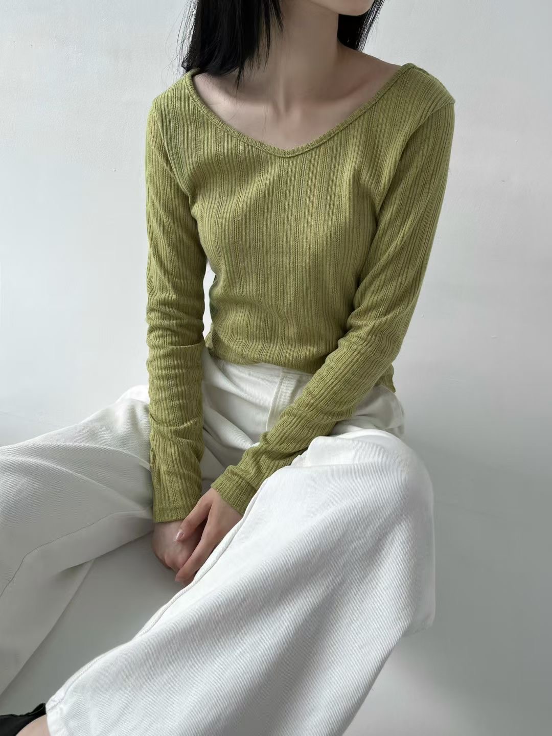 VERRER BUTTER東大門代購女士新款職業推薦真品長袖T恤雙面VERRER BUTTER長袖T恤圖色2