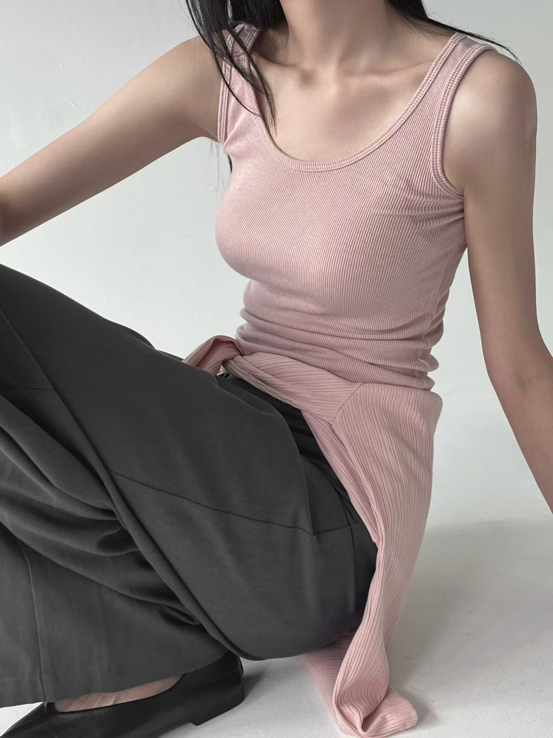 VERRER BUTTER東大門直郵女裝新品人氣職業吊帶背心羅紋VERRER BUTTER吊帶/背心