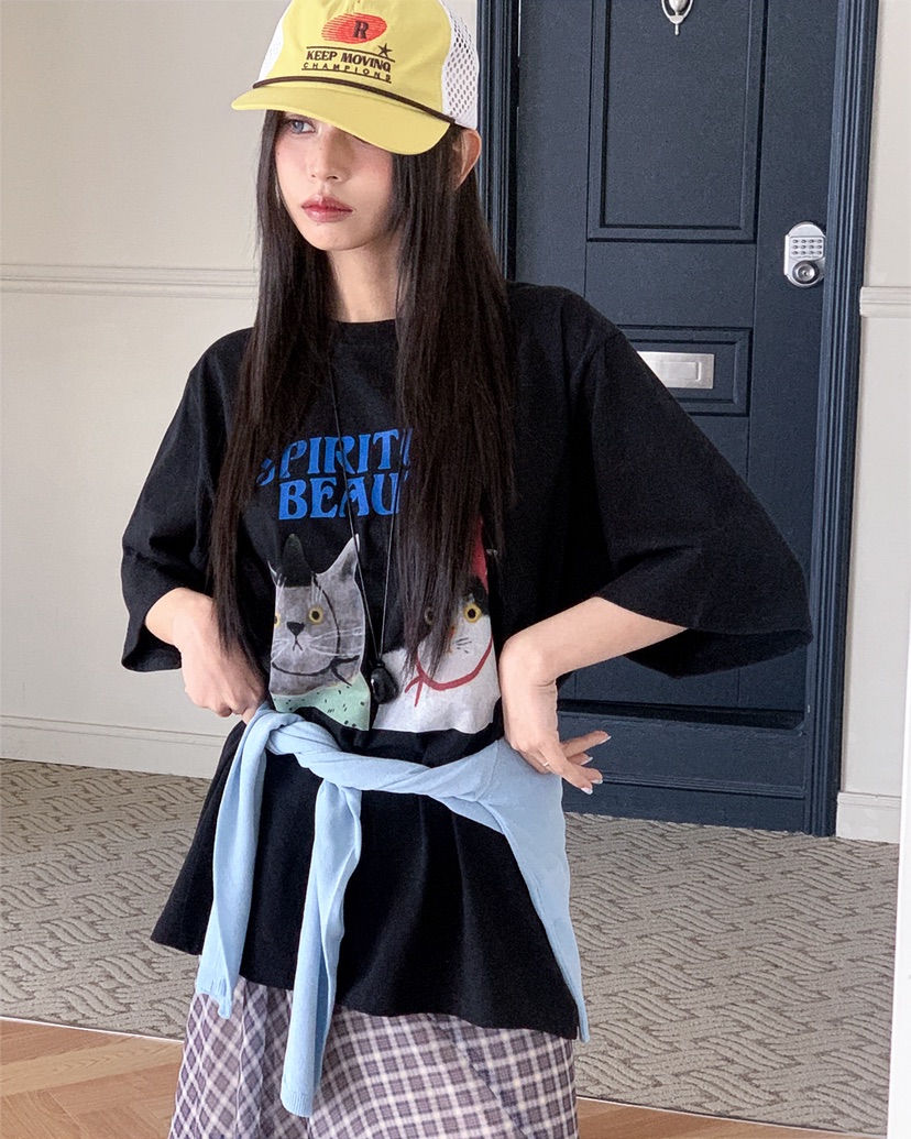 LIVE AID-P東大門實拍女士新款26春夏職業人氣休閑熱賣T恤LIVE AID-PT恤