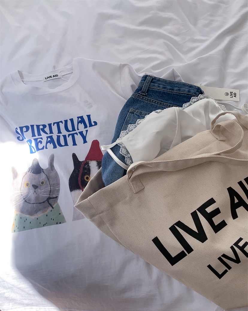 LIVE AID-P東大門實拍女士新款26春夏職業人氣休閑熱賣T恤LIVE AID-PT恤