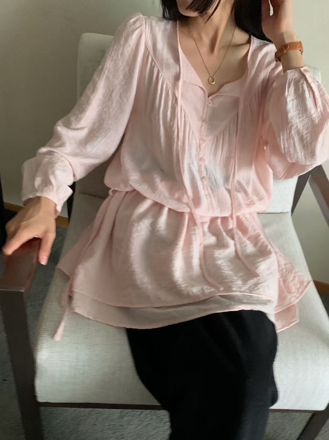 VERRER BUTTER東大門實拍女裝新品人氣休閑26春夏連衣裙褶皺VERRER BUTTER連衣裙