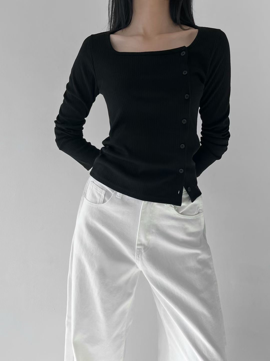 VERRER BUTTER東大門代購女士新品推薦時尚熱賣真品長袖T恤VERRER BUTTER長袖T恤圖色2