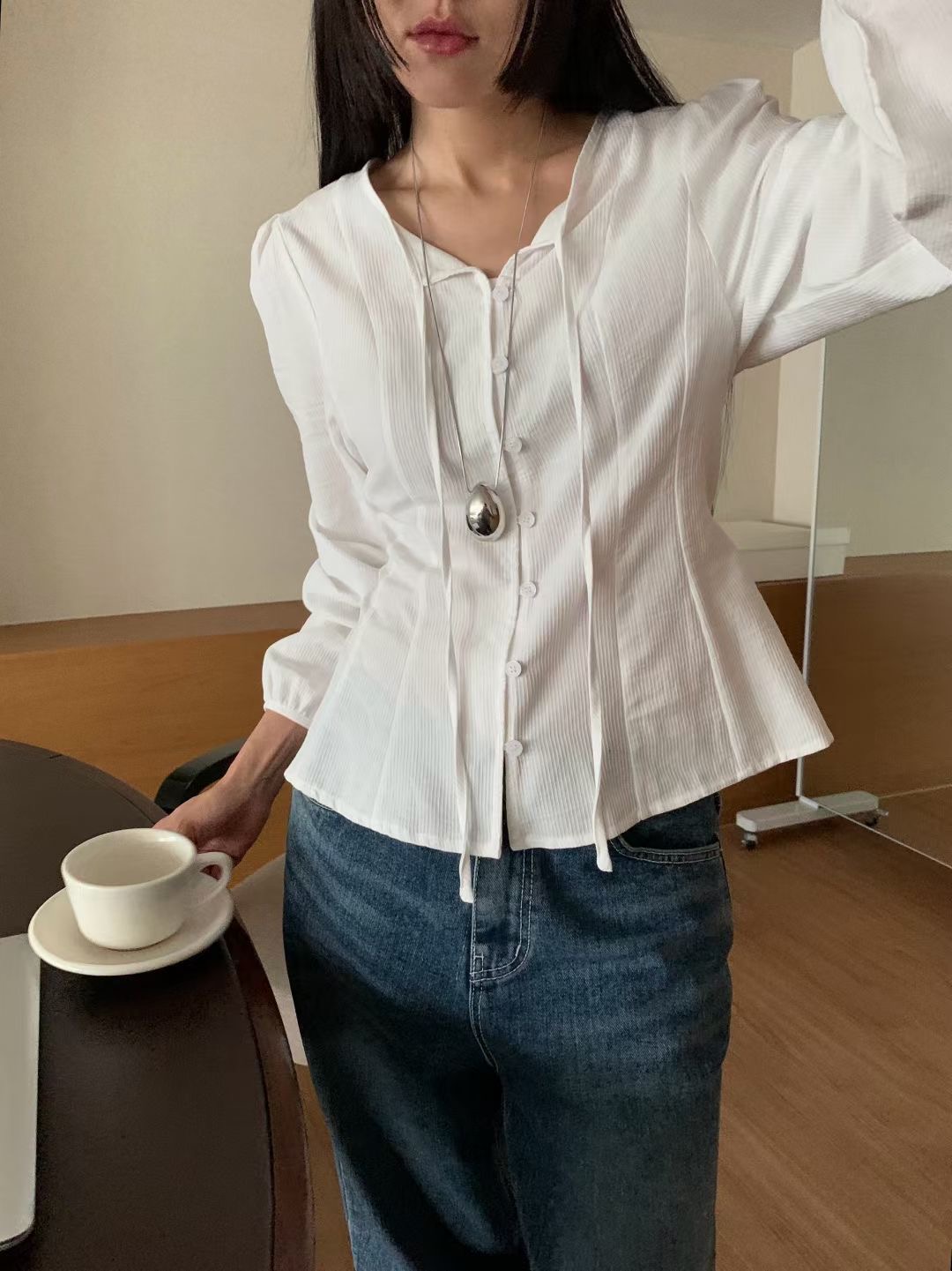 VERRER BUTTER東大門代購女裝新款推薦真品休閑襯衫蕾絲衫VERRER BUTTER襯衫/蕾絲衫圖色1