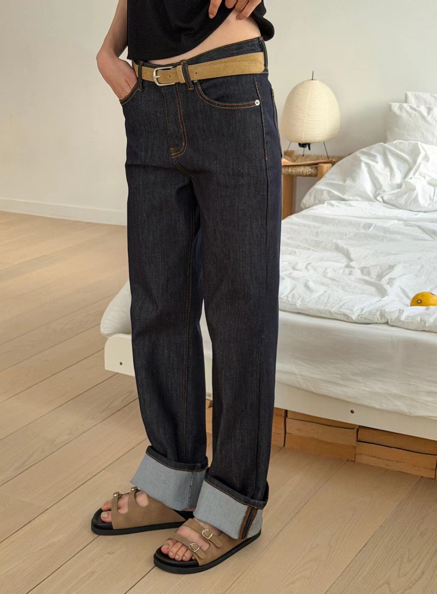 PI2韓國東大門直郵女裝新款職業26春夏時尚牛仔褲不含腰帶Pi2牛仔褲