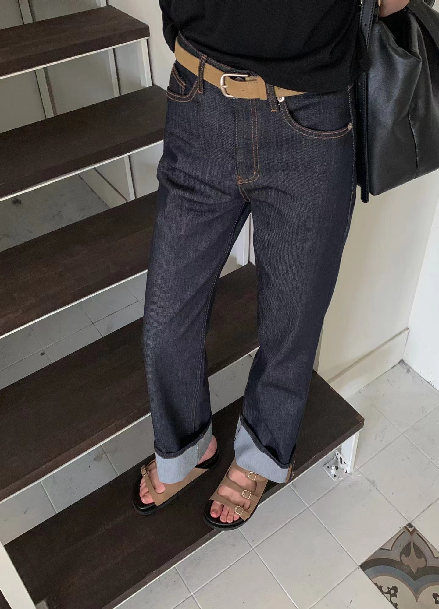 PI2韓國東大門直郵女裝新款職業26春夏時尚牛仔褲不含腰帶Pi2牛仔褲