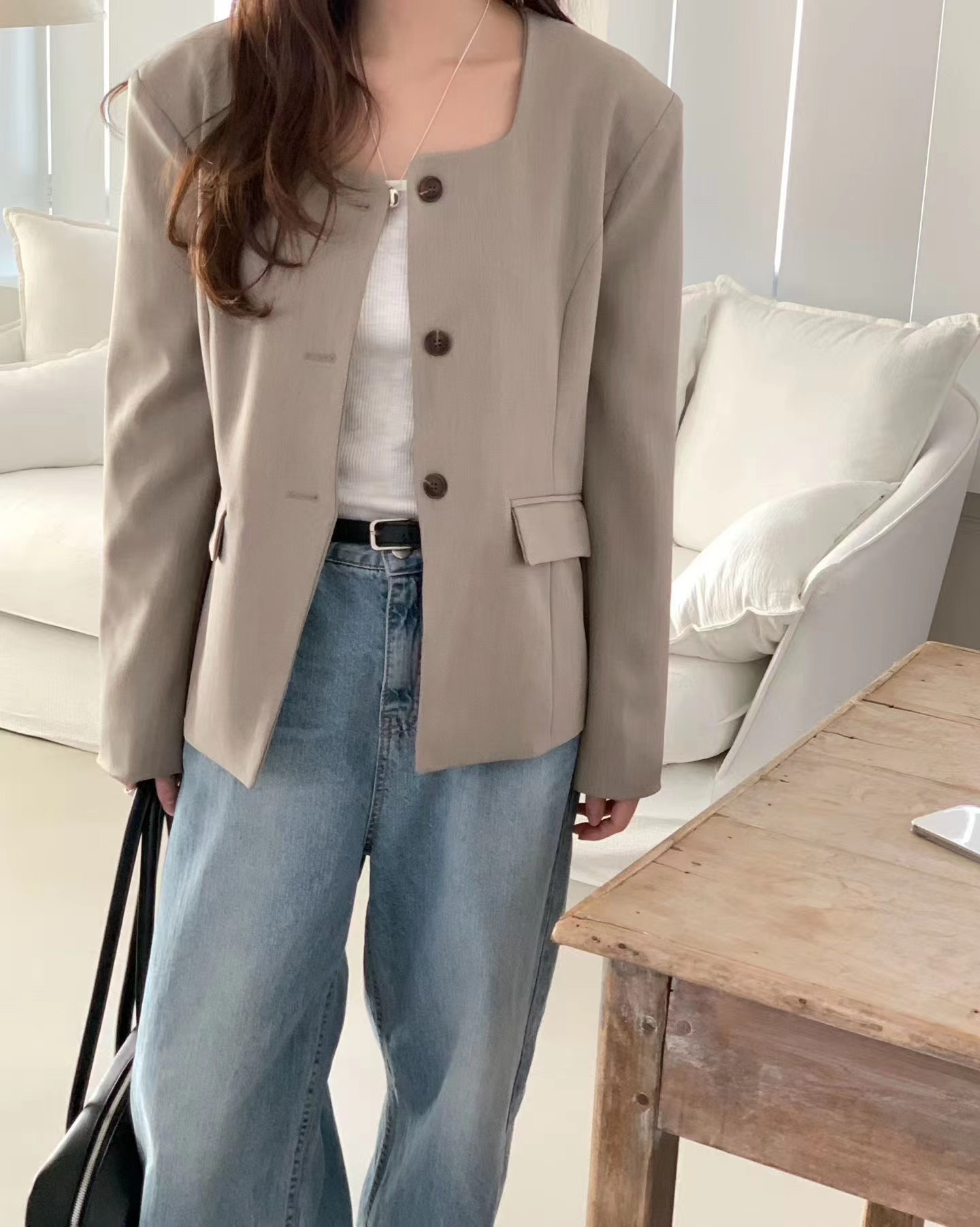 HIDEWAY韓國代購女裝新品時尚職業26春夏人氣熱賣休閑夾克HIDEWAY夾克