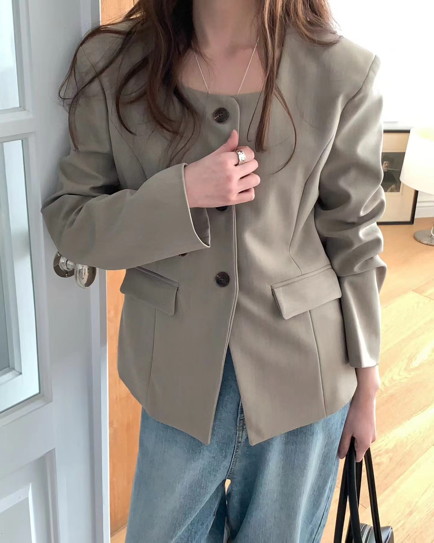 HIDEWAY韓國代購女裝新品時尚職業26春夏人氣熱賣休閑夾克HIDEWAY夾克