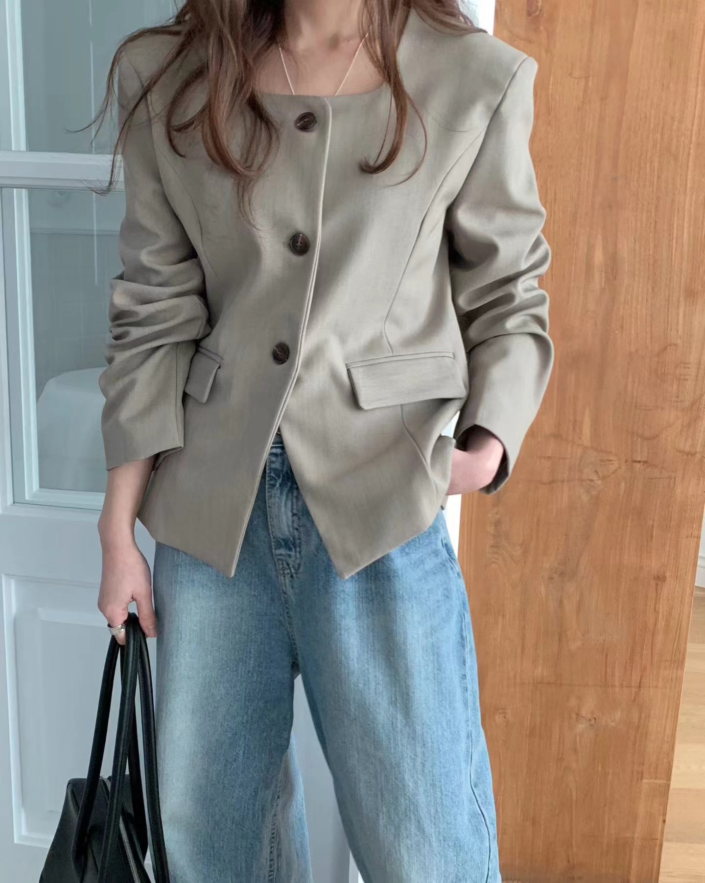 HIDEWAY韓國代購女裝新品時尚職業26春夏人氣熱賣休閑夾克HIDEWAY夾克圖色1