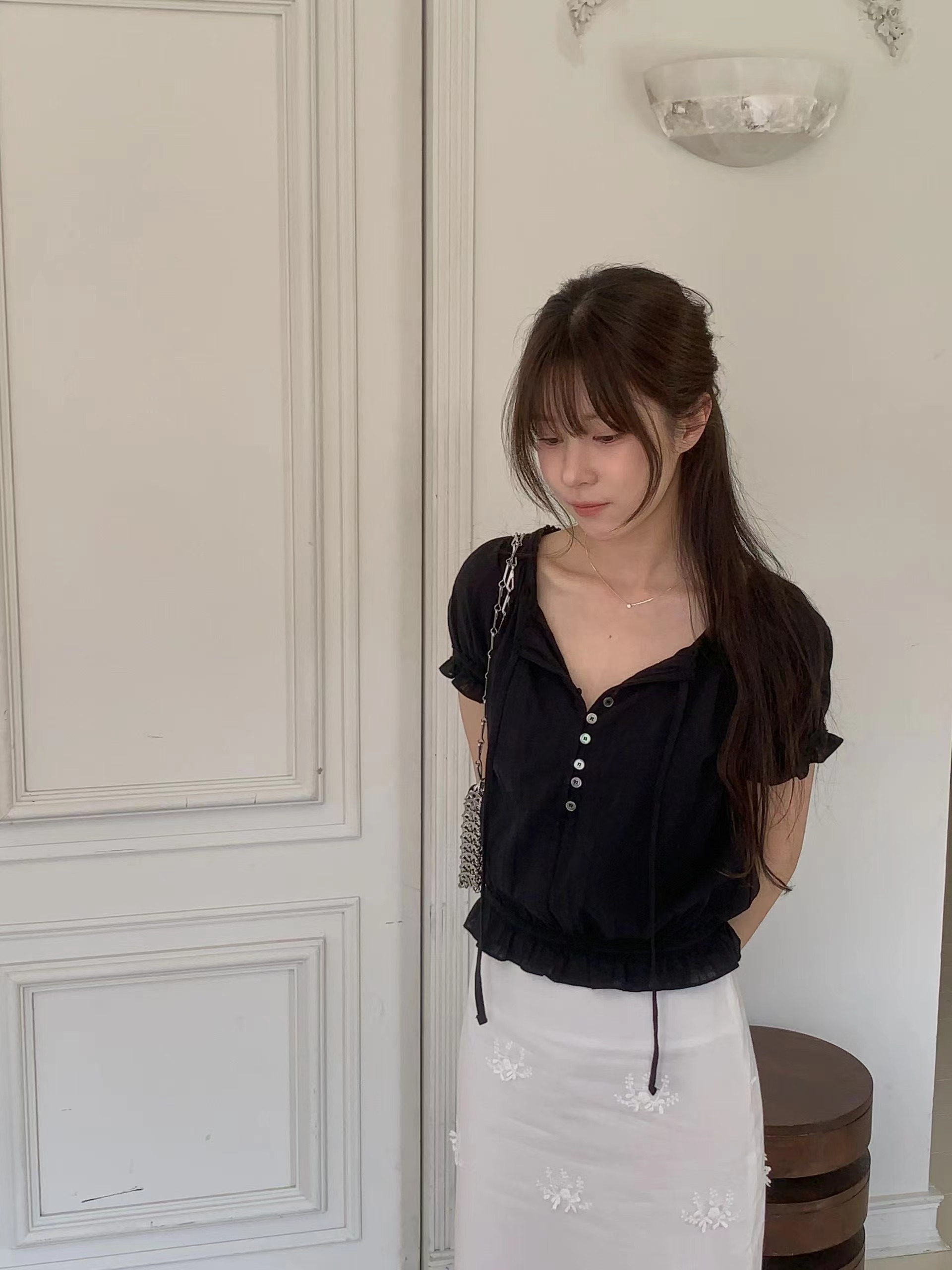 MIELLE-미엘르-OT韓國東大門代購女裝新款休閑襯衫蕾絲衫MIELLE-2件起襯衫/蕾絲衫圖色2