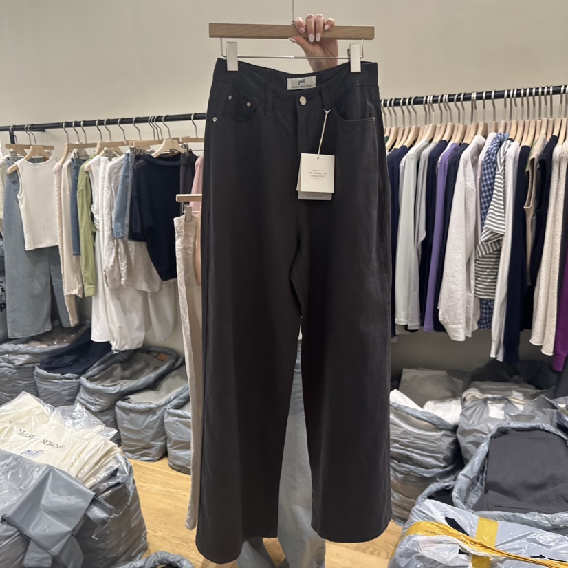 GILLI韓國東大門代購女裝新品人氣26春夏職業休閑褲亞麻布GILLI休閑褲圖色3墨色