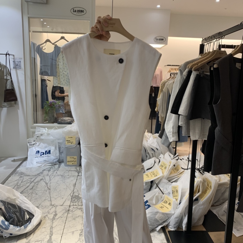 LA MAGIE FEMME韓國東大門代購女裝新款時尚馬甲含腰帶Lamagie Femme馬甲圖色2