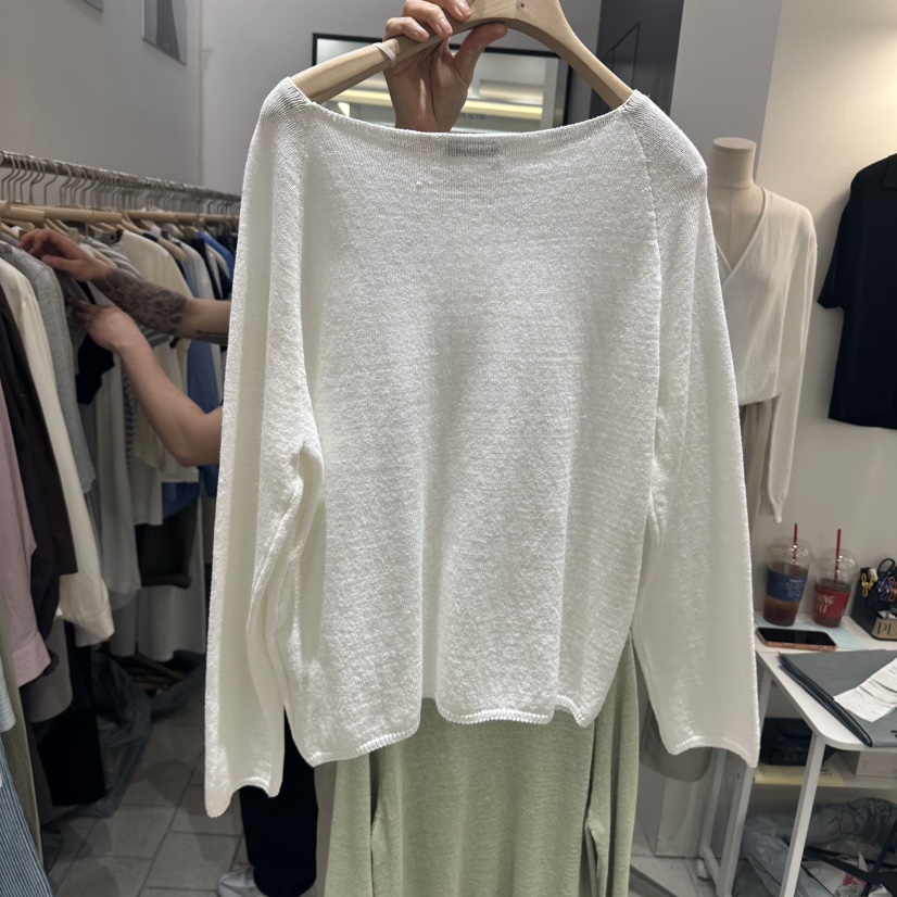 REGULARLY/PLACOR韓國東大門代購女士新品時尚針織衫船領亞麻REGULARLY/PLACOR針織衫