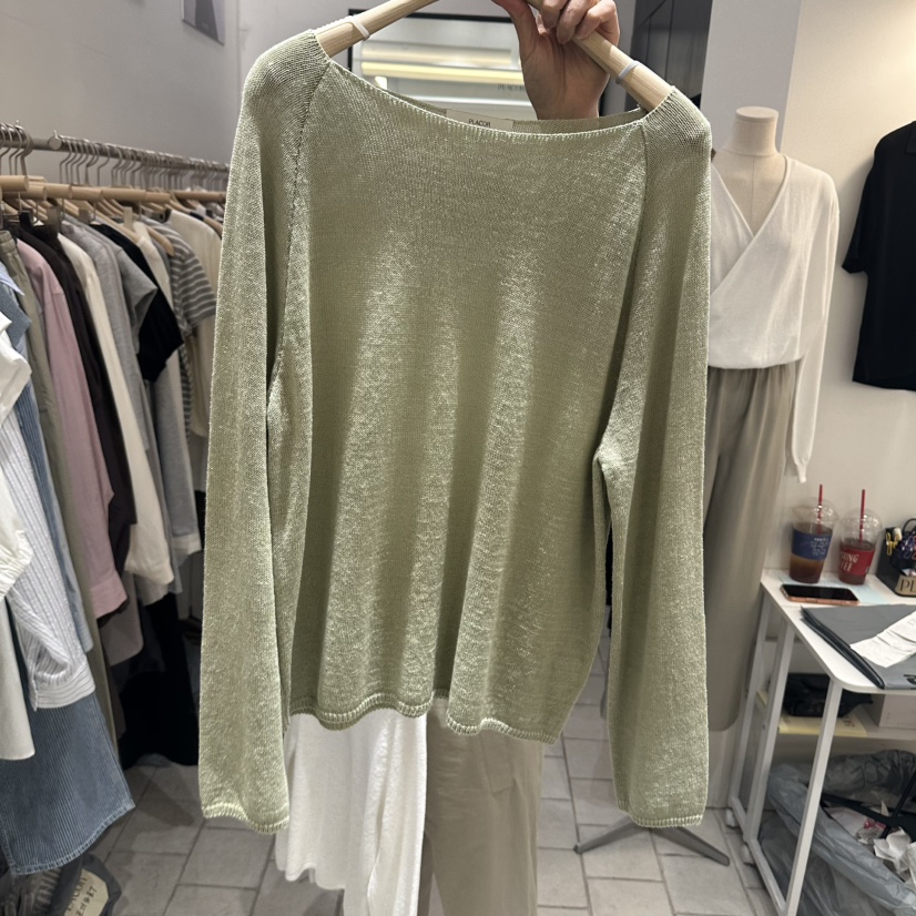 REGULARLY/PLACOR韓國東大門代購女士新品時尚針織衫船領亞麻REGULARLY/PLACOR針織衫圖色2