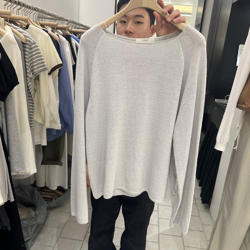 REGULARLY/PLACOR韓國東大門代購女士新品時尚針織衫船領亞麻REGULARLY/PLACOR針織衫圖色3灰色