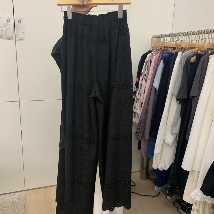 DOHWAJI韓國代購女裝新品熱賣人氣推薦休閑休閑褲闊腿褲刺繡DOHWAJI休閑褲