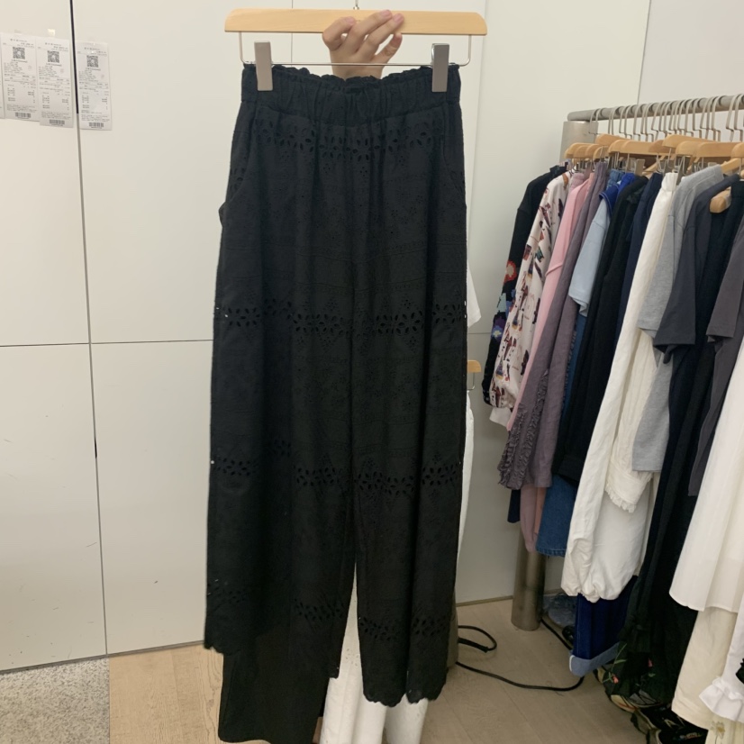 DOHWAJI韓國代購女裝新品熱賣人氣推薦休閑休閑褲闊腿褲刺繡DOHWAJI休閑褲圖色1