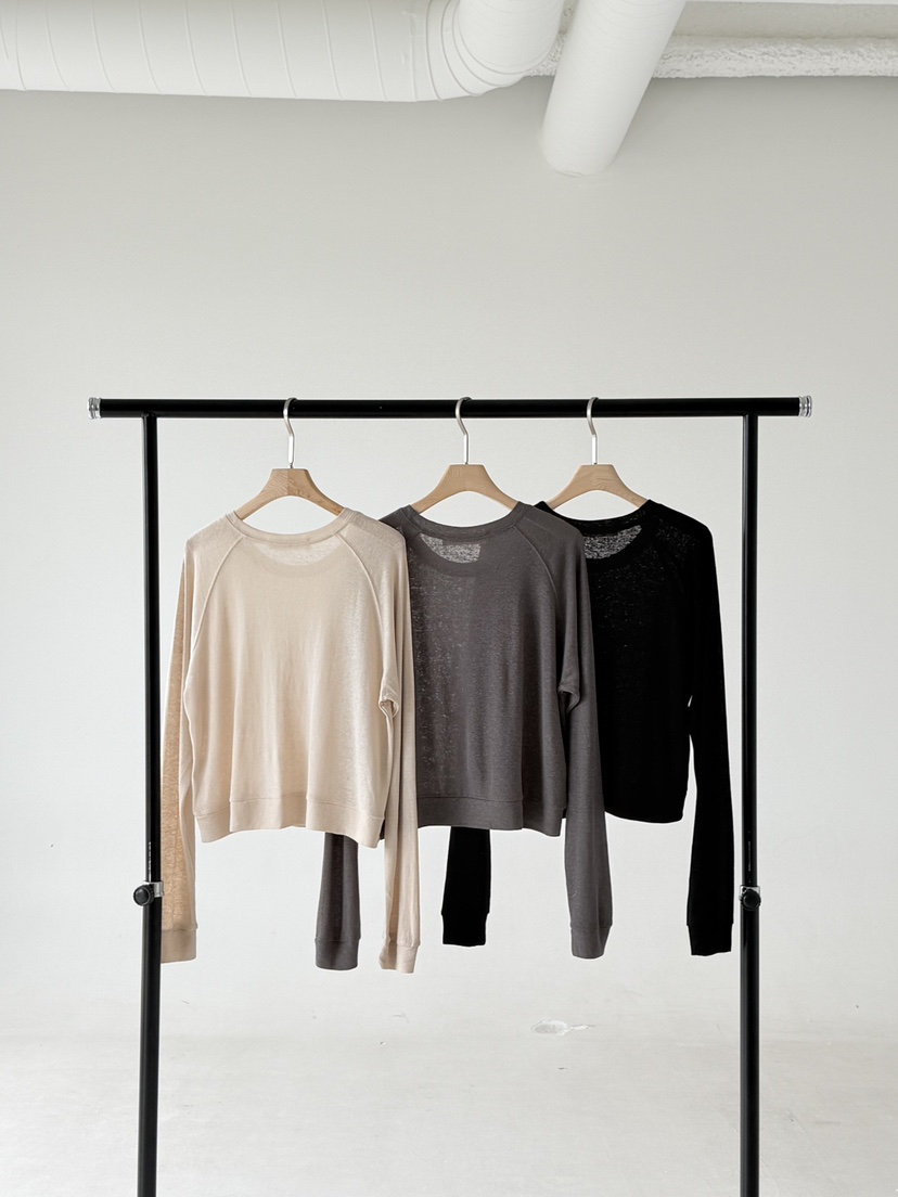 SANTAL韓國直郵實拍女裝新款熱賣休閑推薦時尚長袖T恤亞麻SANTAL長袖T恤